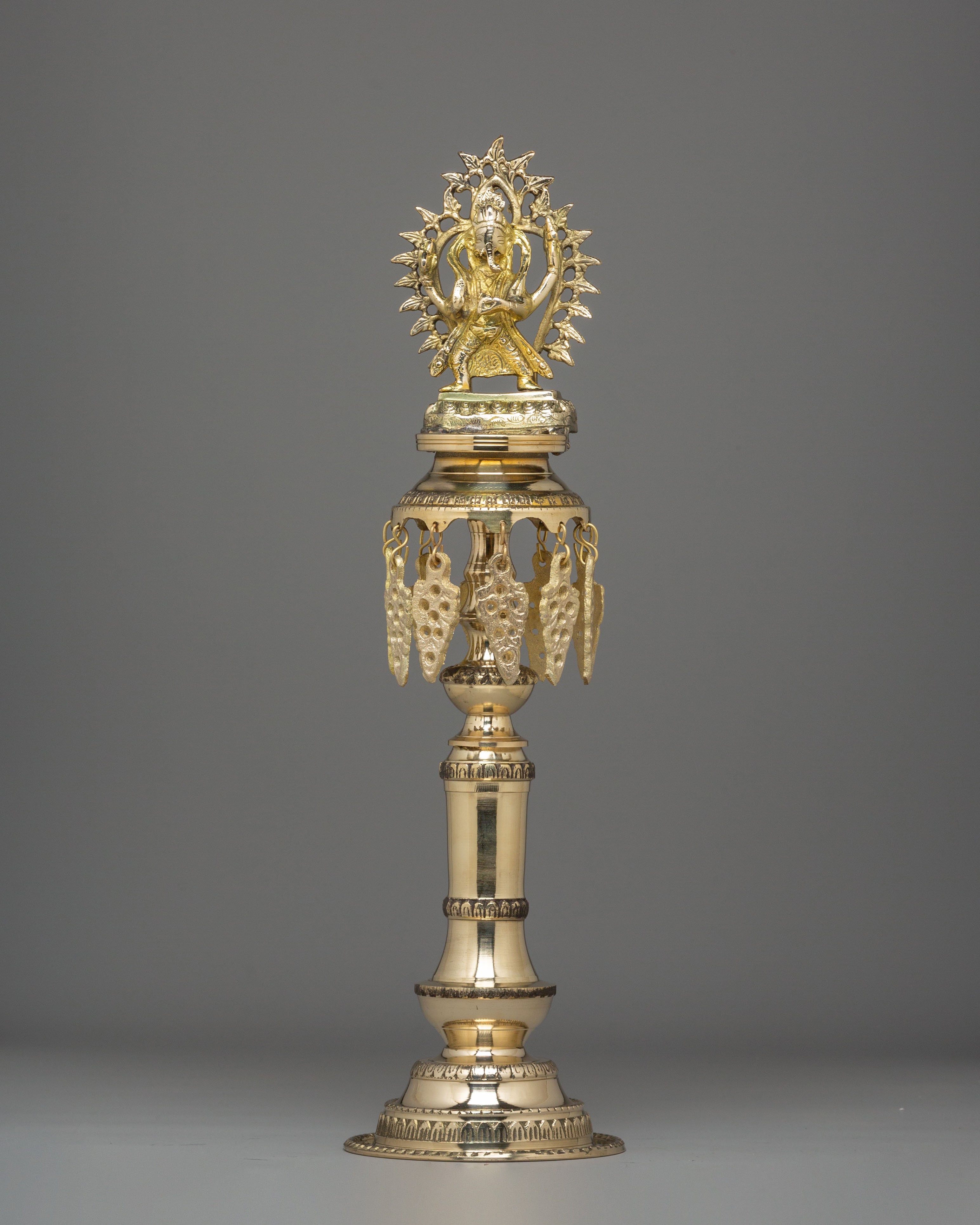 Brass Oil Lamp Set for Puja | Handcrafted Hindu Ritual Lamp Pair