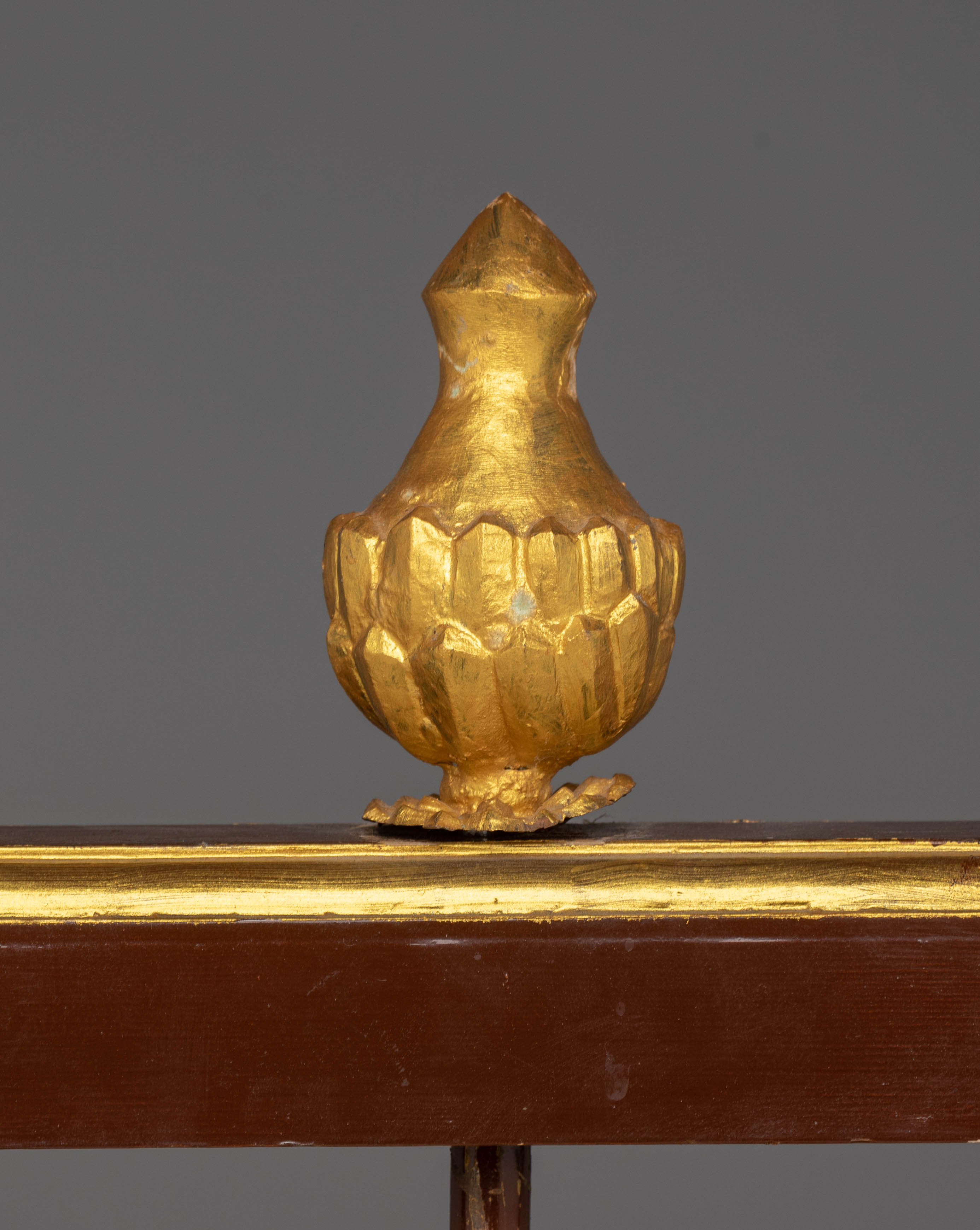 Prayer Wheel: Traditional Ritual Item | Copper Body with Acrylic Colors and Wood Base