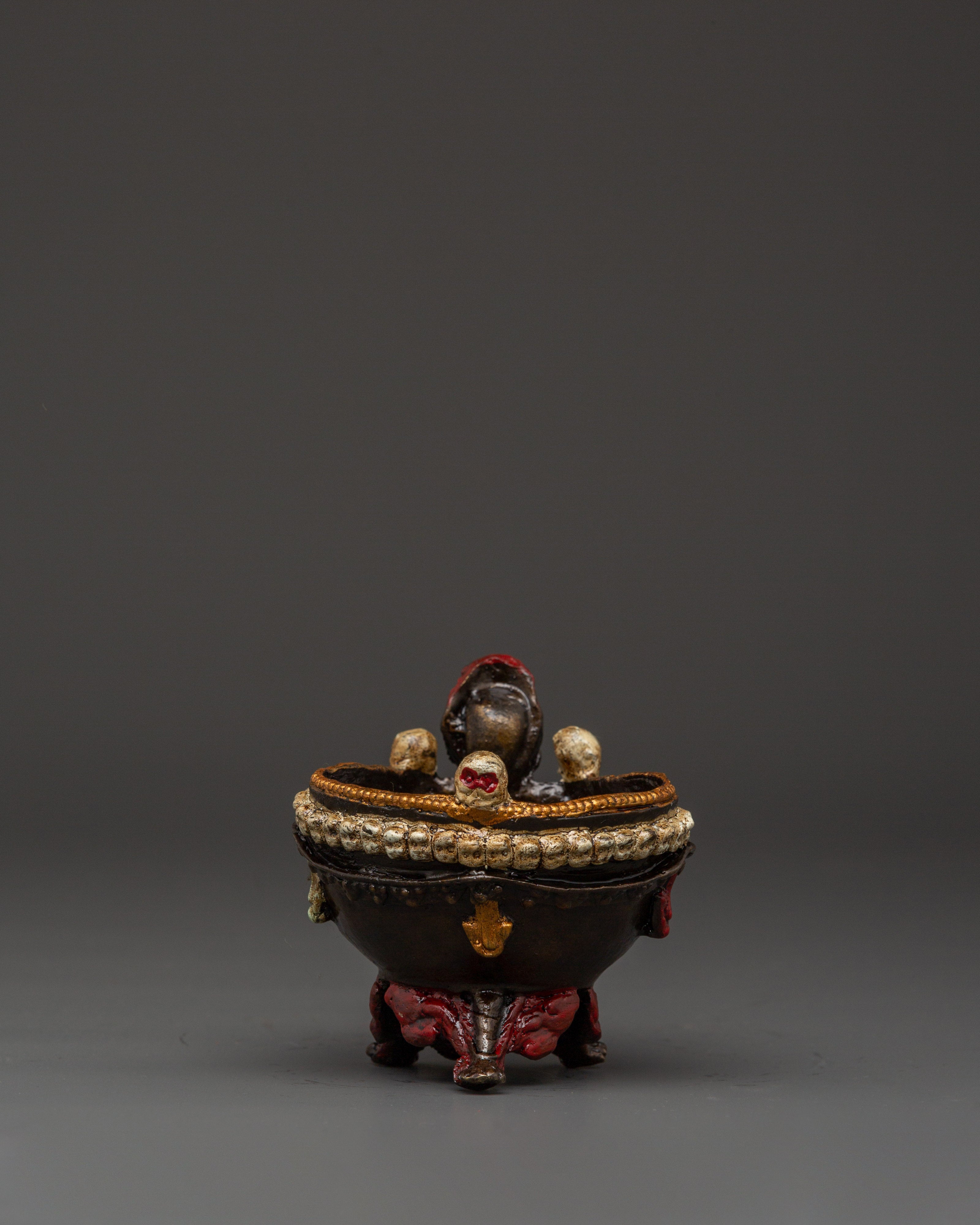 Tantric Kapala Bowl | Copper Ritual Skull Cup