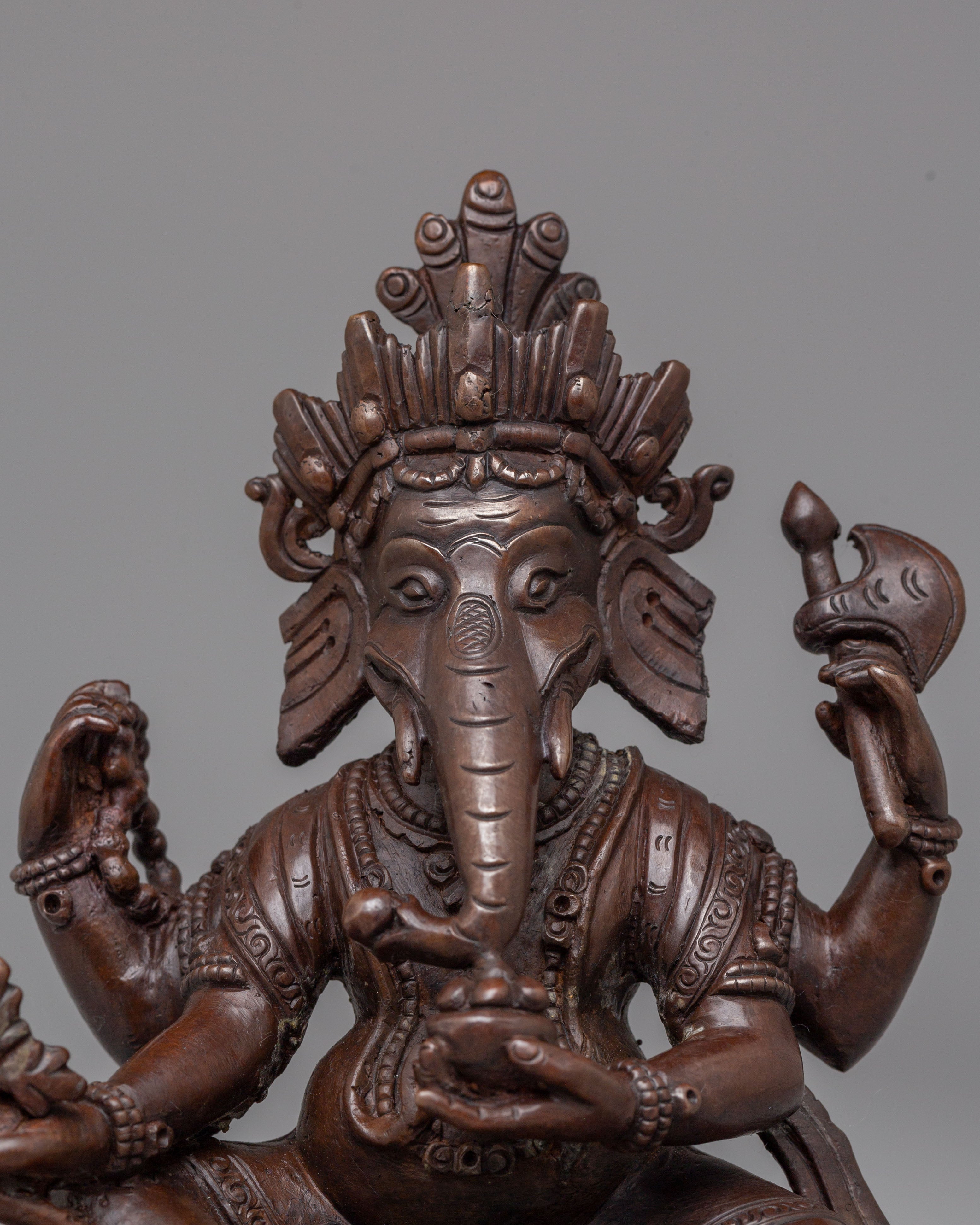 Sacred Statue of Hindu Deity Ganesha | Elephant God Spiritual Art