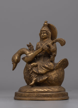 Divine Saraswati Statue with Swan | Stunning Sculpture for Knowledge and Creativity