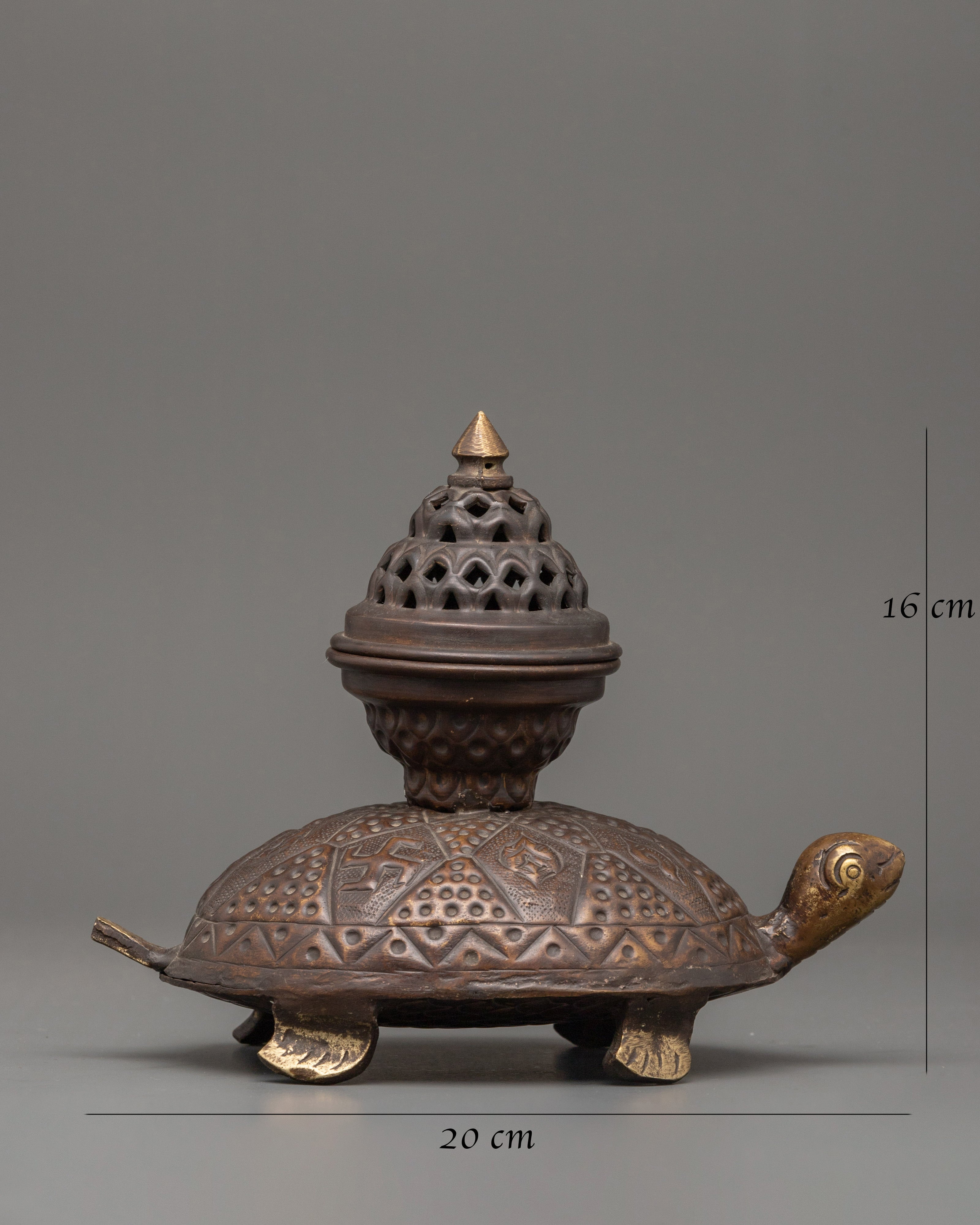 Incense Burner with Tortoise Statue | Meditation Altar Accessory Decor