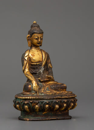 Traditionally HandCrafted Shakyamuni Buddha Statue | Antique Copper Statue
