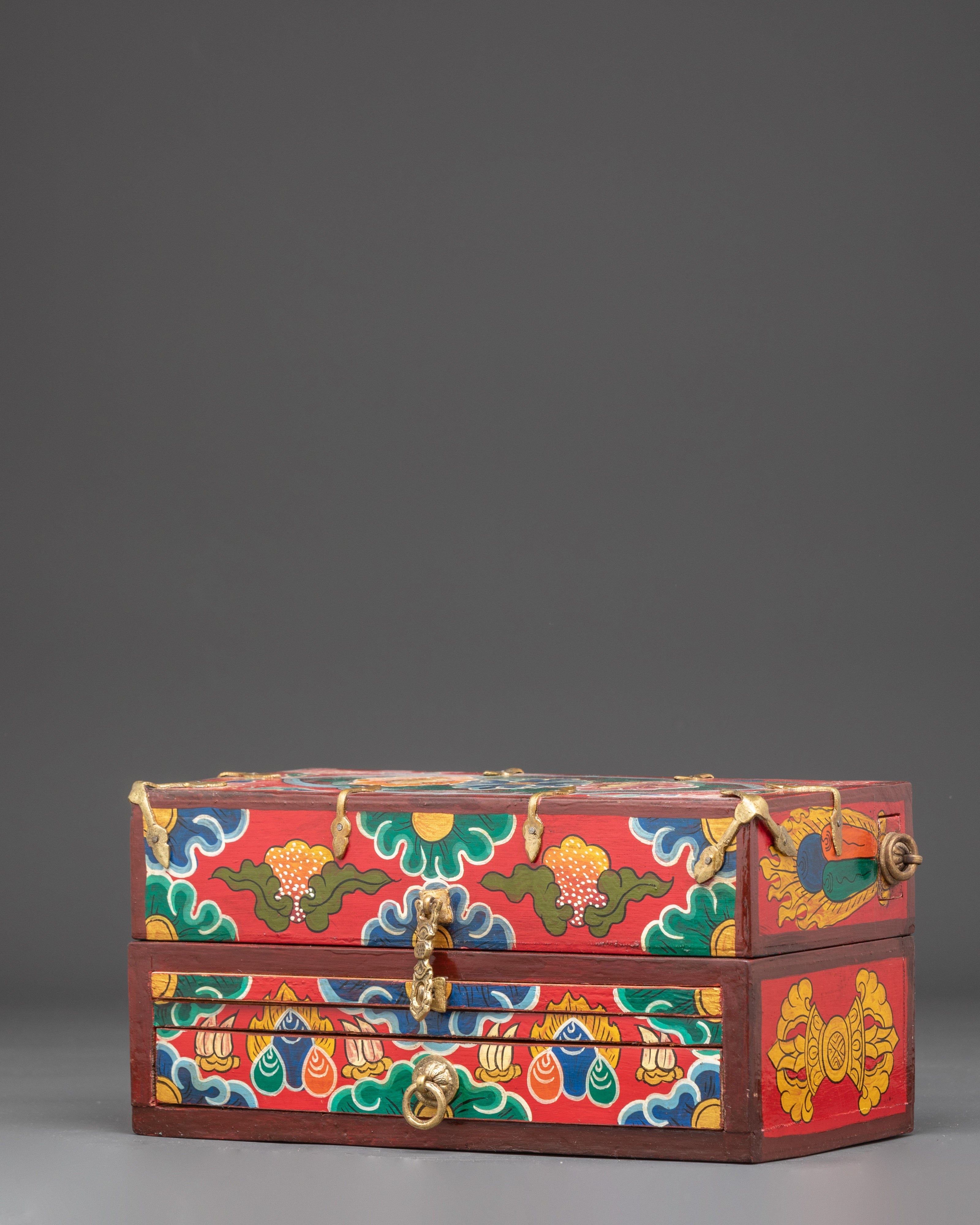 Handmade Traditional Himalayan Altar Box | Tibetan Ritual Shrine