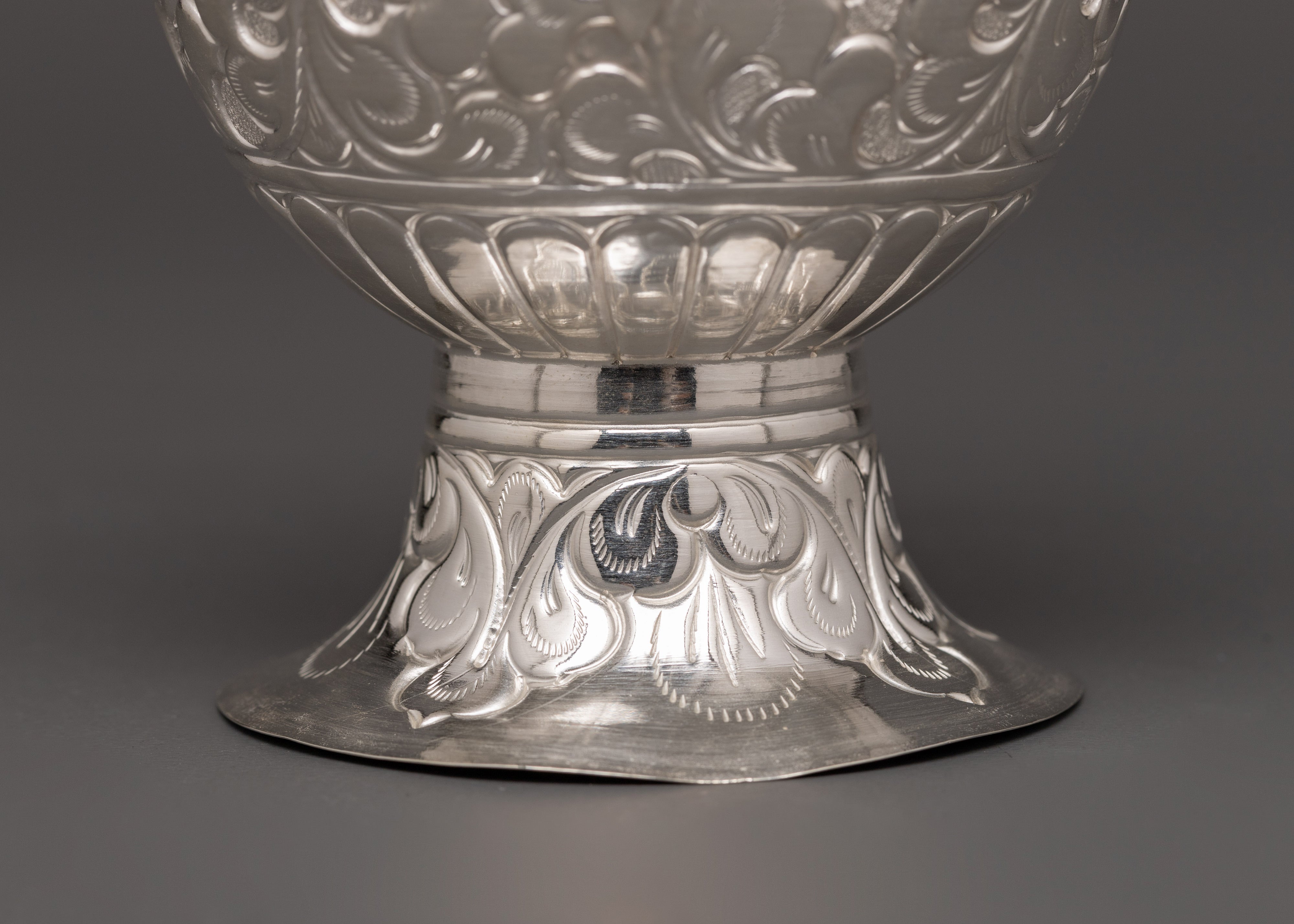 Handcrafted Pure Silver Karuwa | Tibetan Ritual Offering Vessel