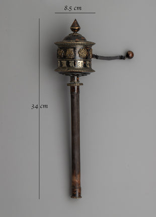 Buddhist Ritual Spinning Prayer Wheel | Traditional Tibetan Design for Peace and Healing