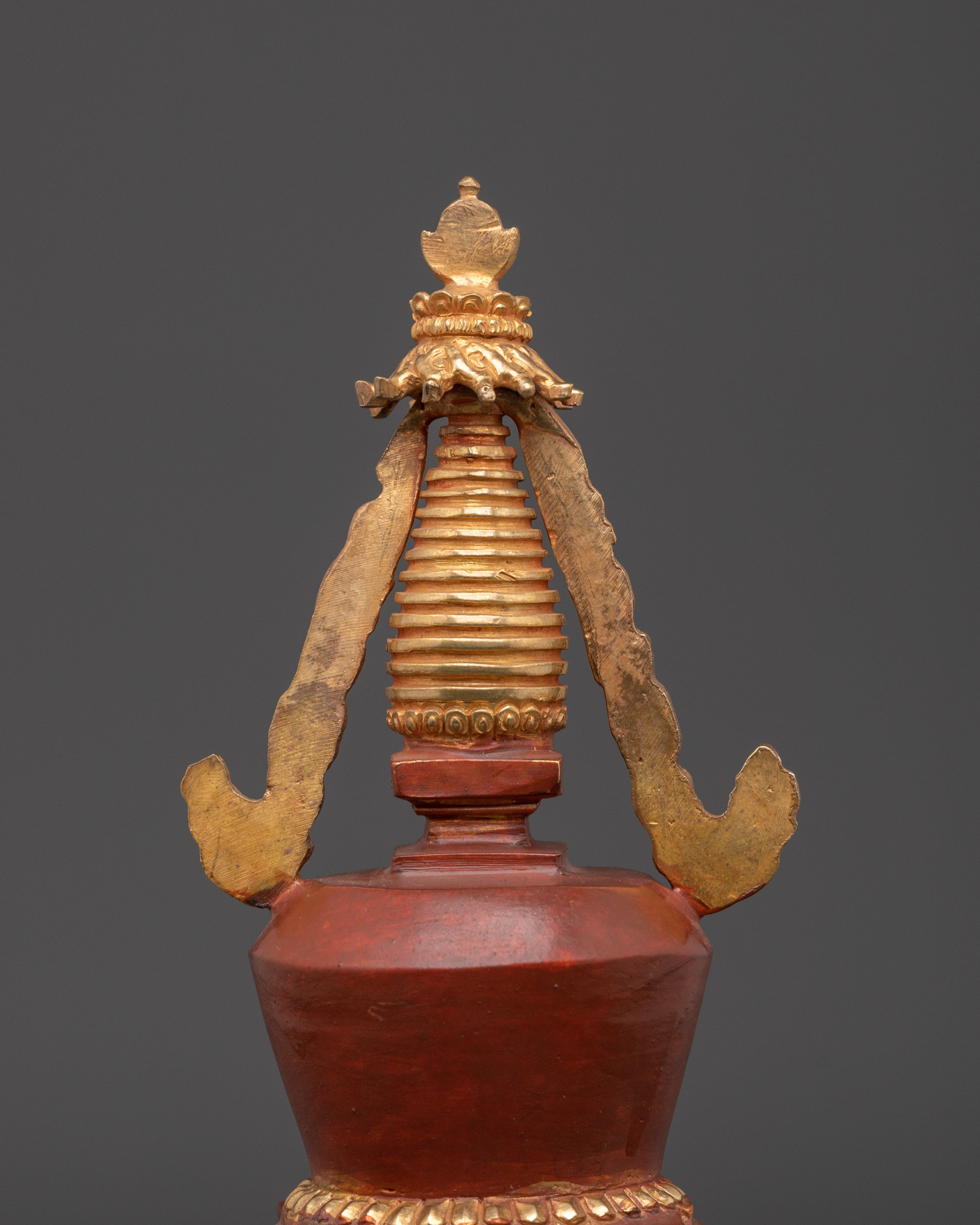 Tibetan Enlightenment Altar Stupa | Gold Plated Buddhist Shrine for Meditation