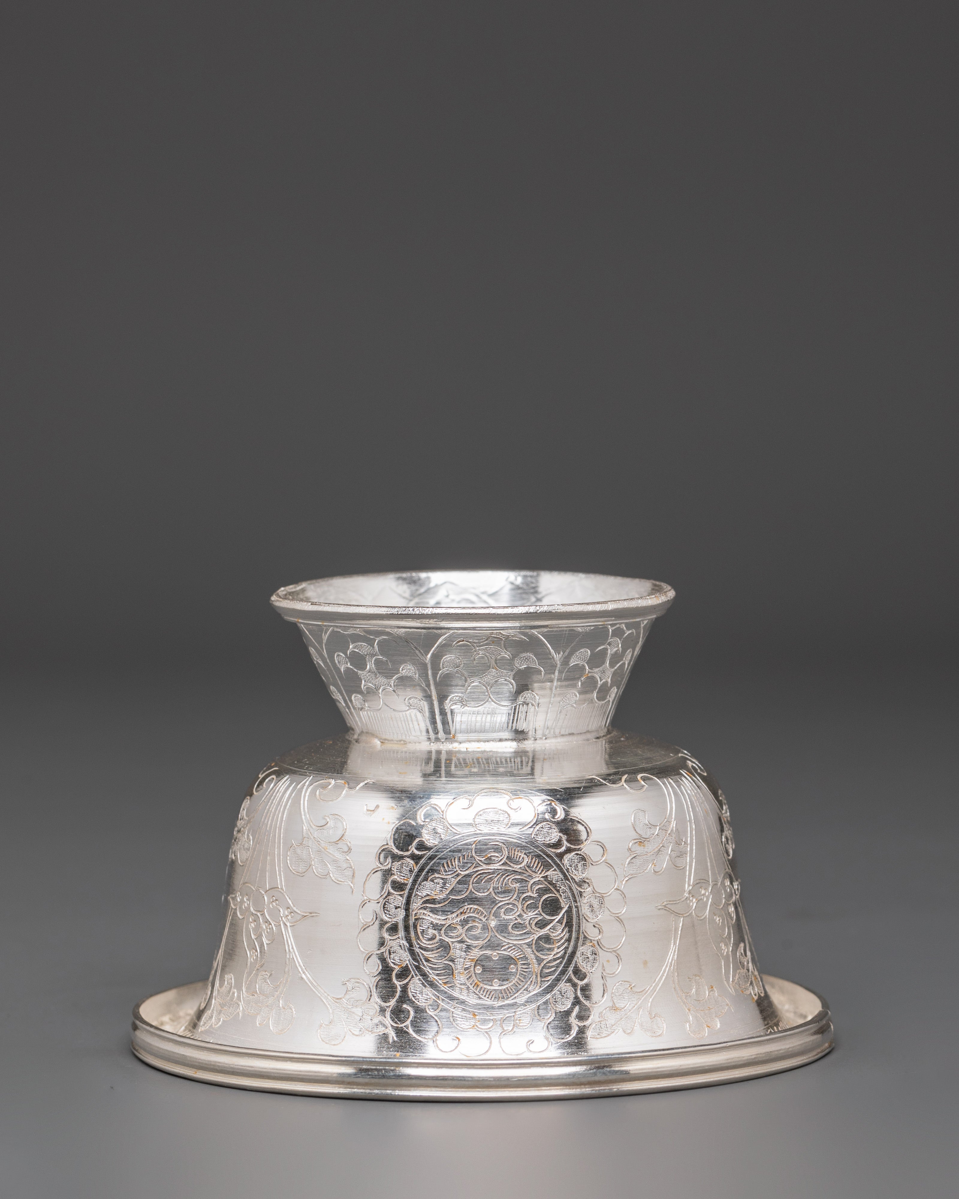 Ceremonial Silver Offering Bowls Set | Sacred Offering Bowls For Meditation