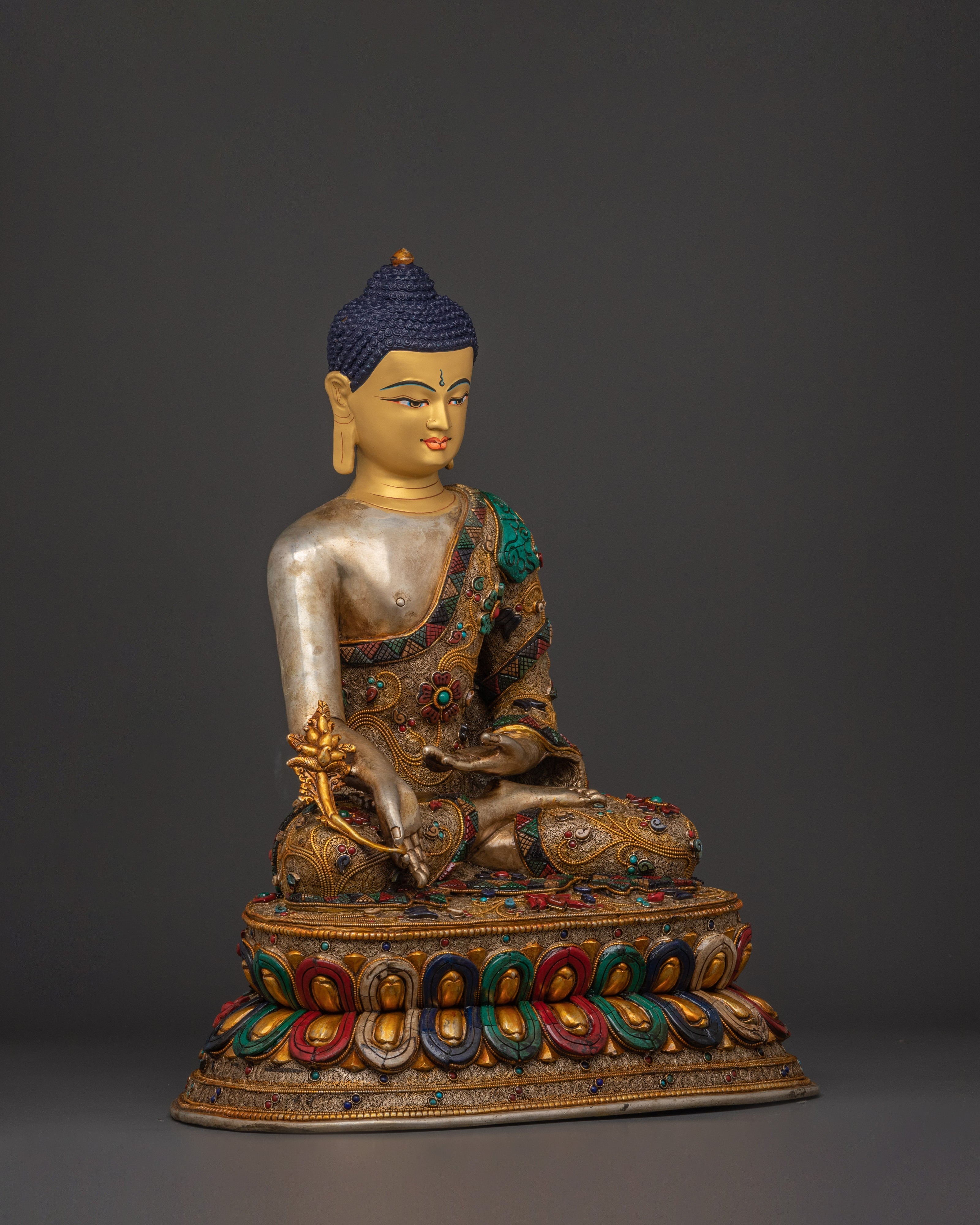 Peaceful Medicine Buddha Sculpture | Precious Work of Art