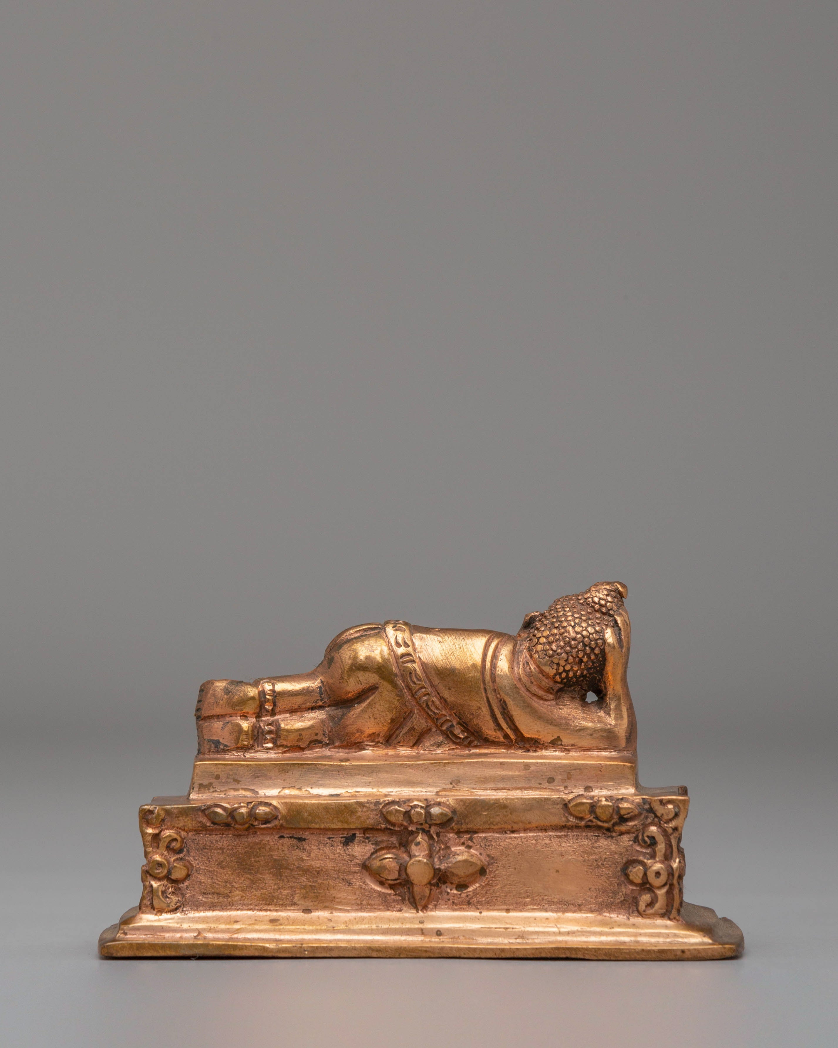 Traditional Sleeping Buddha Statue | Handcrafted Copper Art