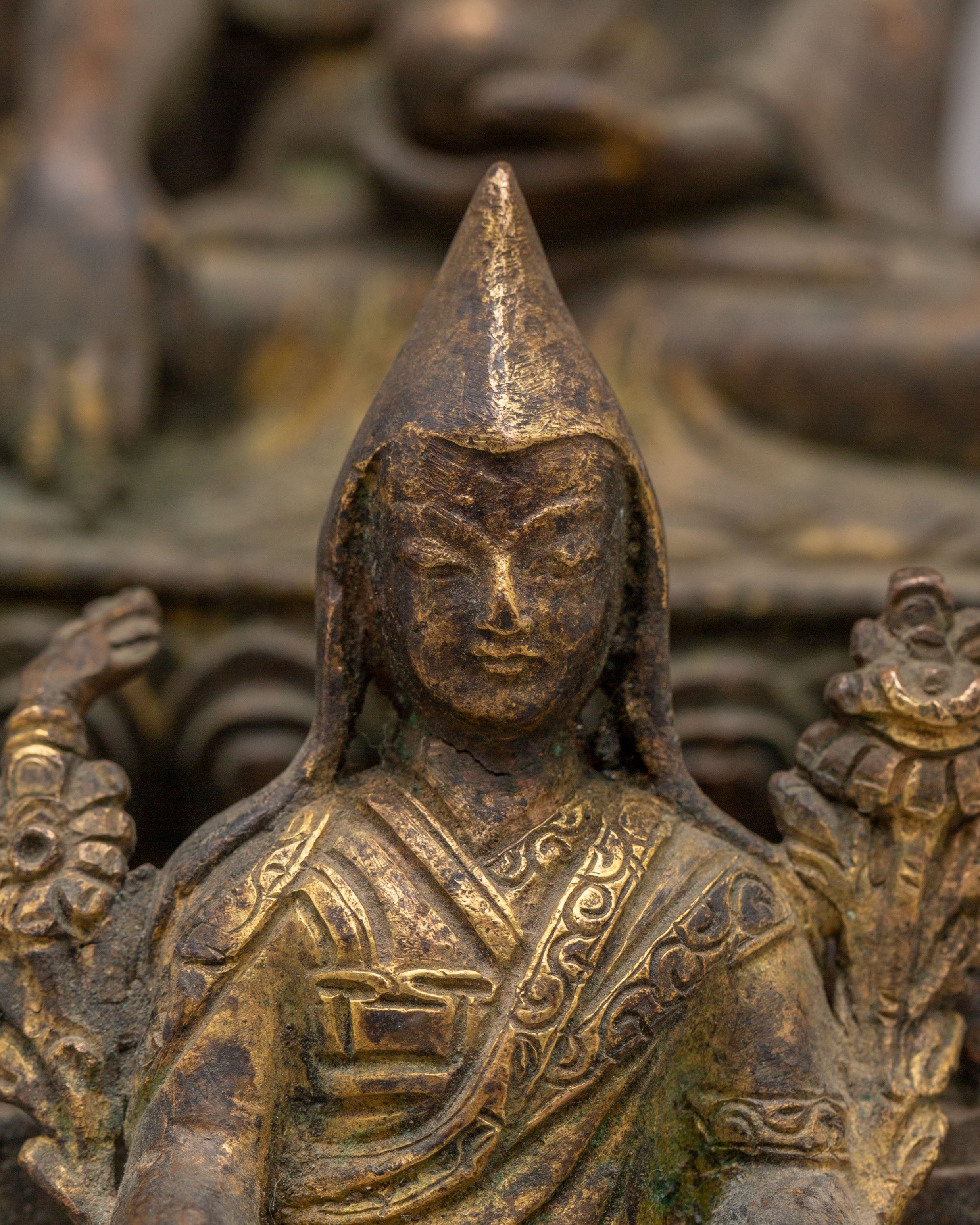 Buddha With Attendant Deities Sculpture | Sacred Altar Figure