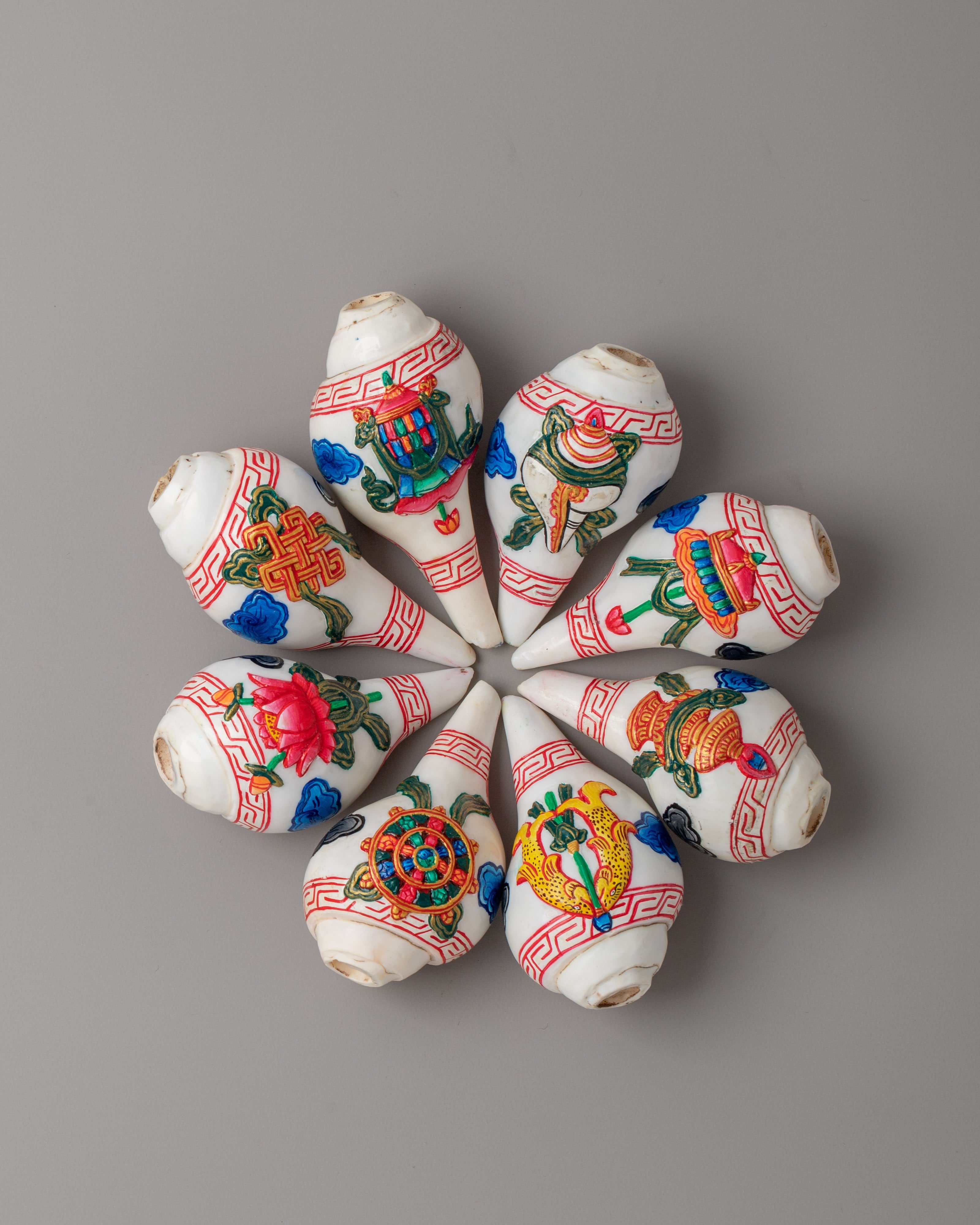 Back Shell Symbol 8 Auspicious Symbols Shankha Conch Shell | Symbols for Rituals and Spi
