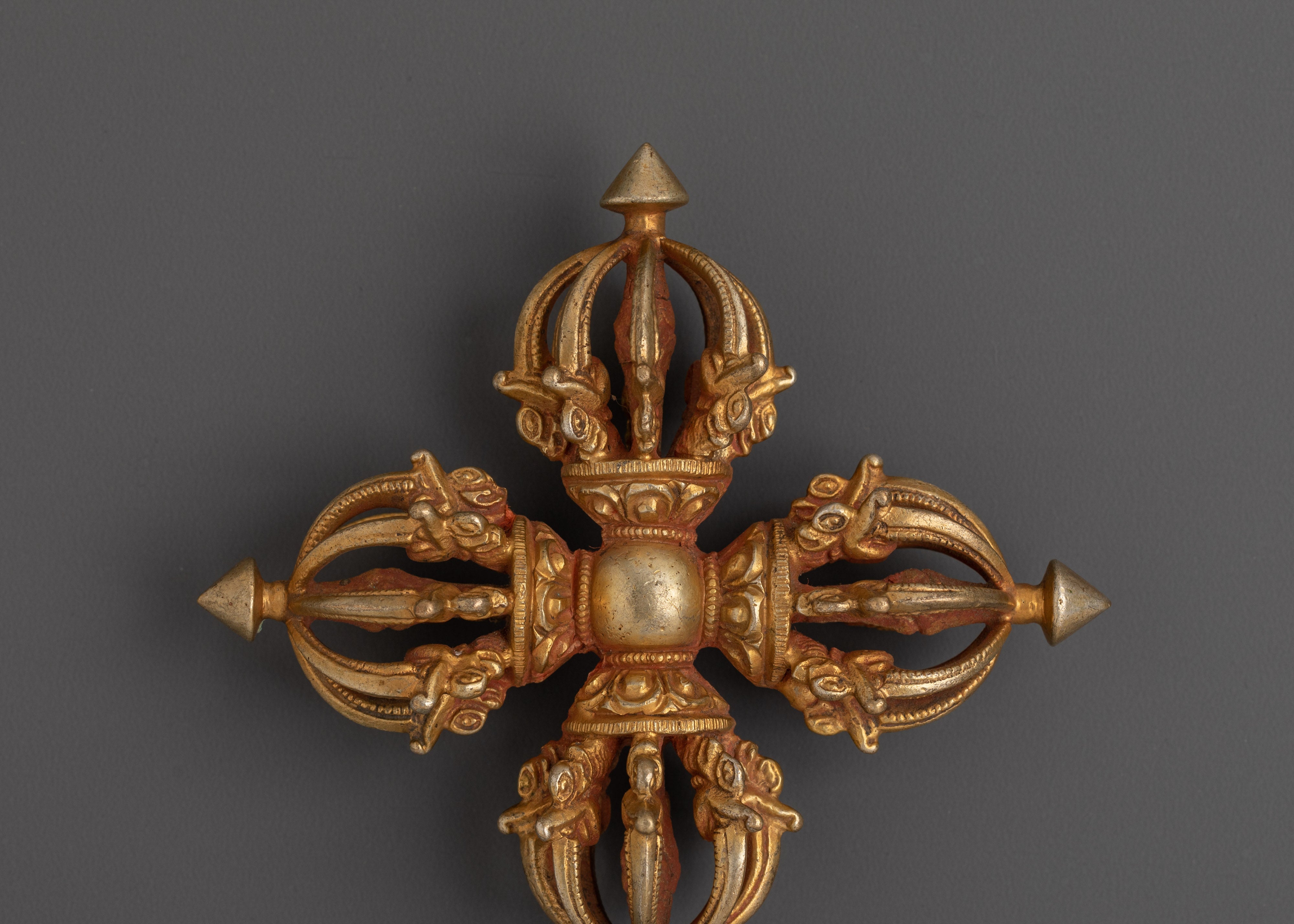 Spiritual Vishwo Vajra | Handcrafted Copper & Gold Plated Ritual Tool