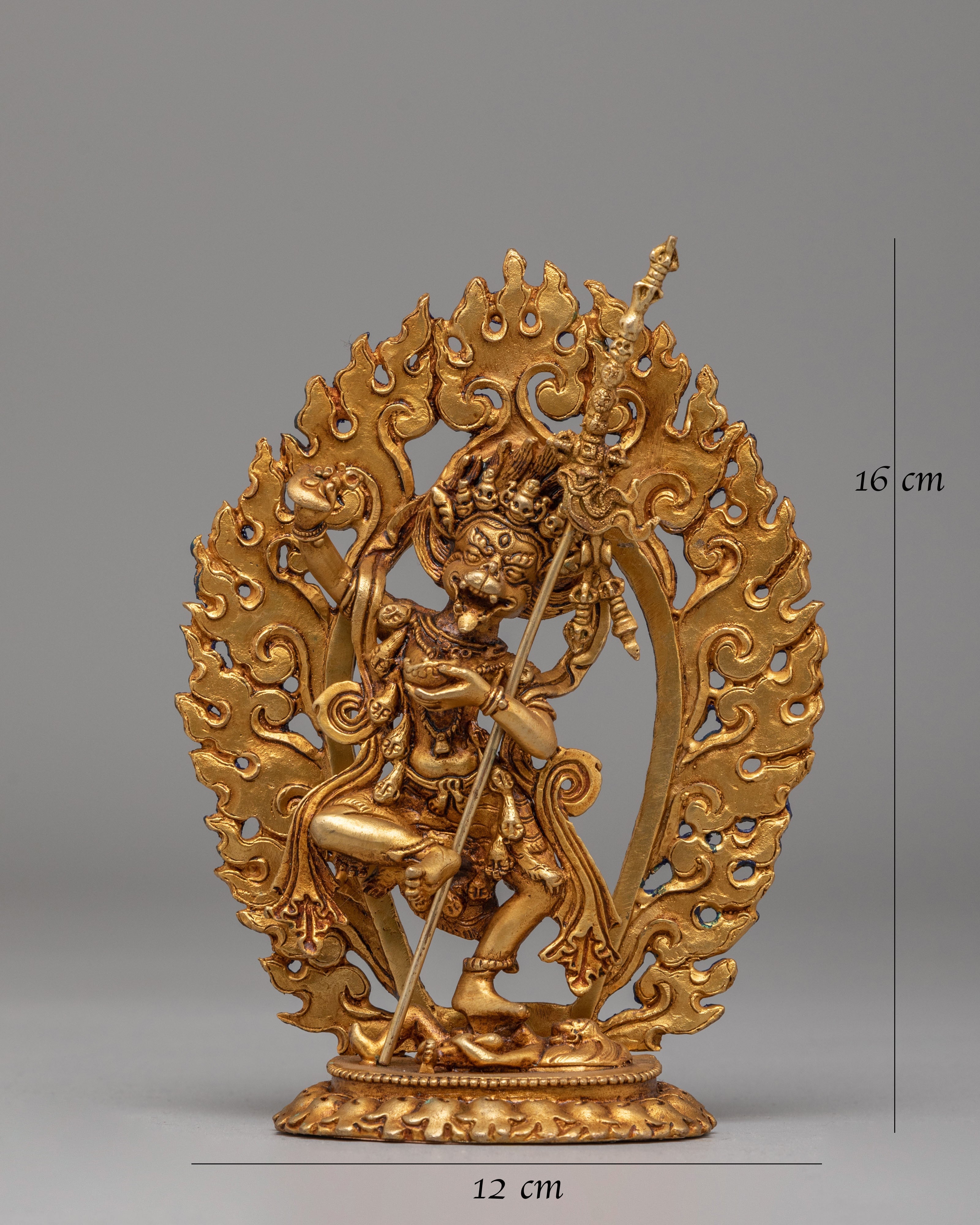 Tibetan Simhamukha Deity Sculpture | Wrathful Protector Art