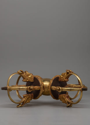 Handcrafted Gold-Plated Bishwa Vajra | Symbol of wisdom and strength