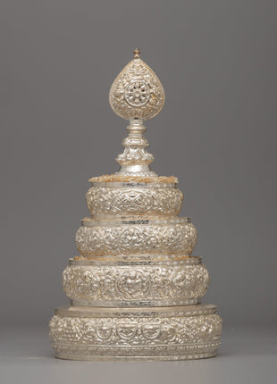 Buddhist Ritual Silver-Plated Mandala 