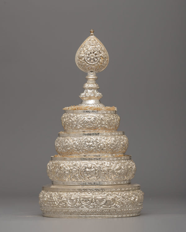 Buddhist Ritual Silver-Plated Mandala 