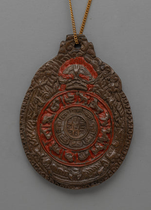 Handcrafted Buddhist Brass Locket with Sacred Symbols