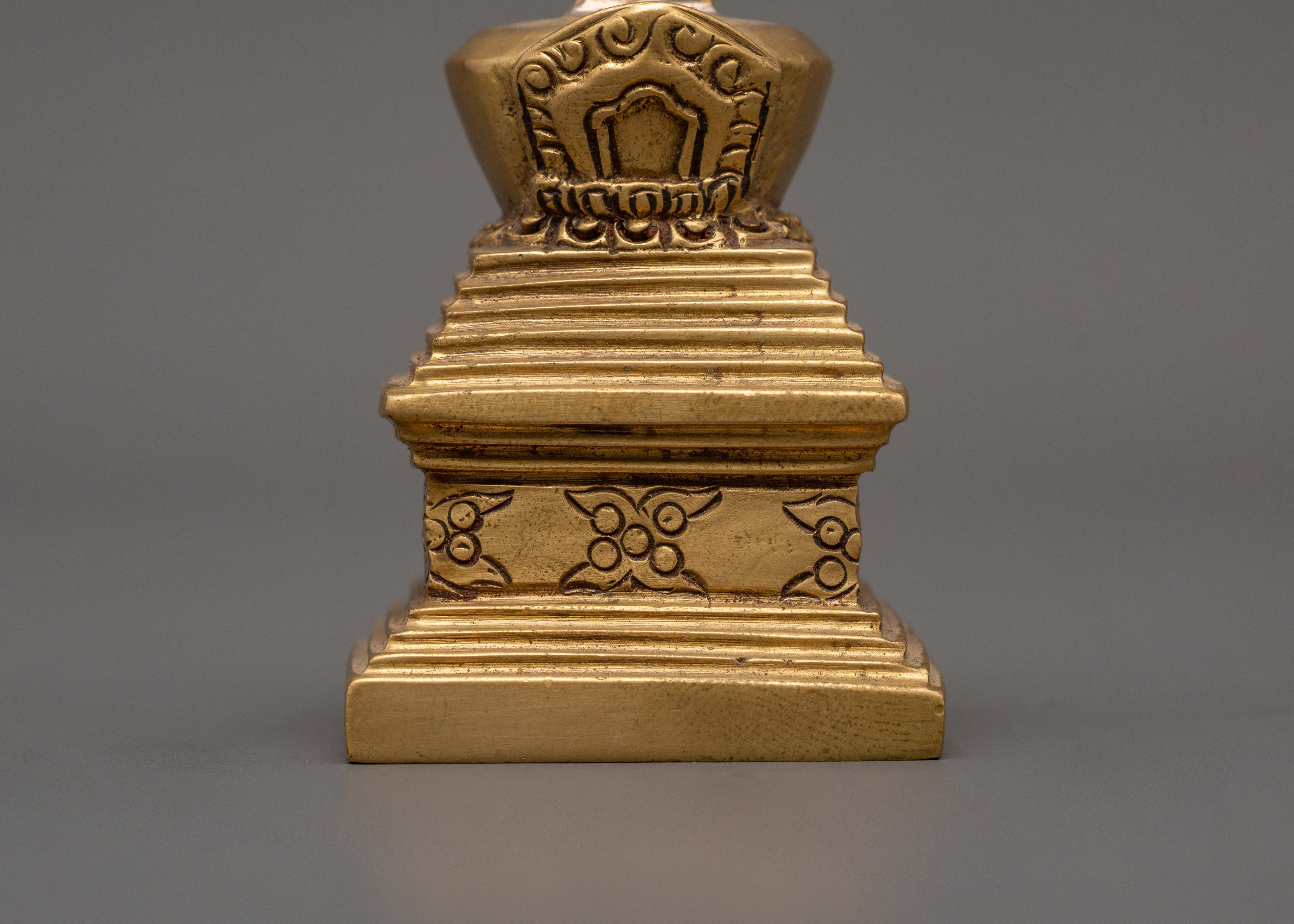 Handcrafted Brass Buddhist Stupa | Sacred Symbol of Enlightenment