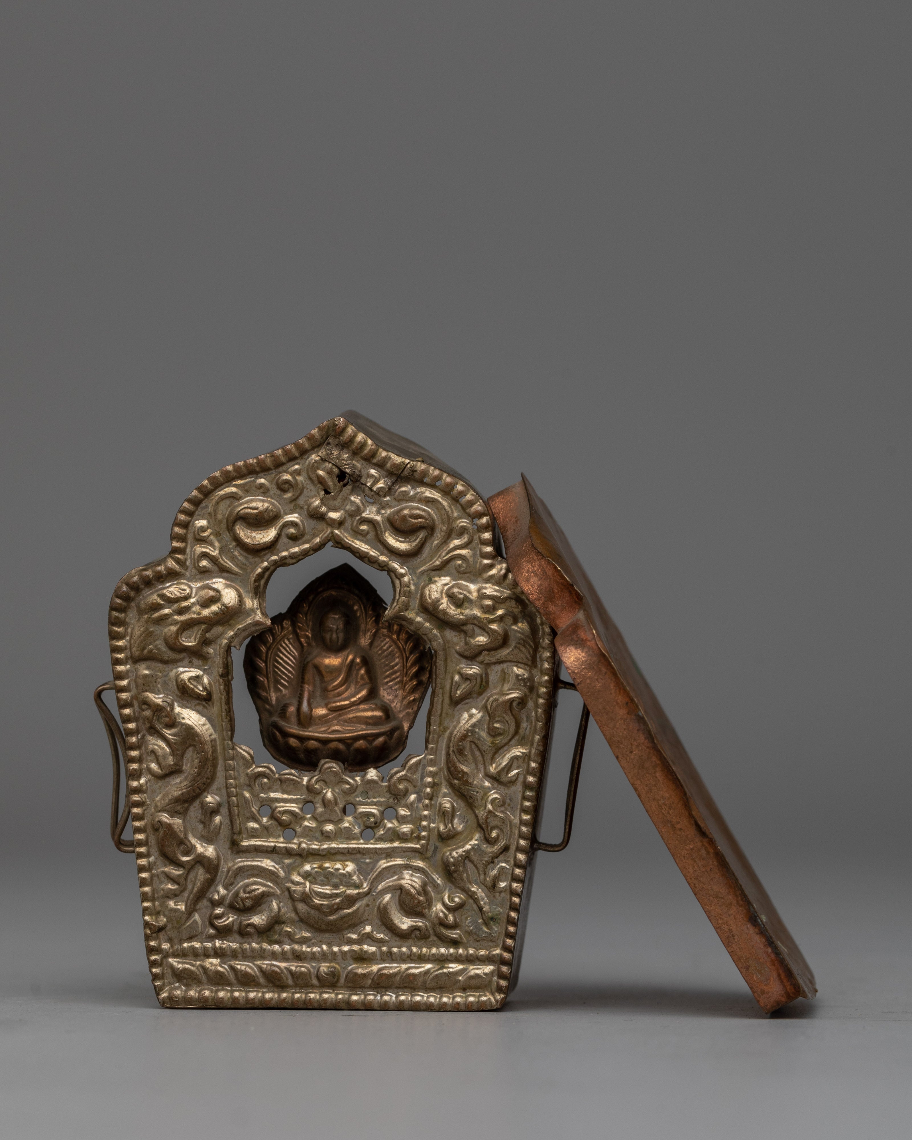 Handcrafted Tibetan Ghau Box | Sacred Buddhist Amulet Holder