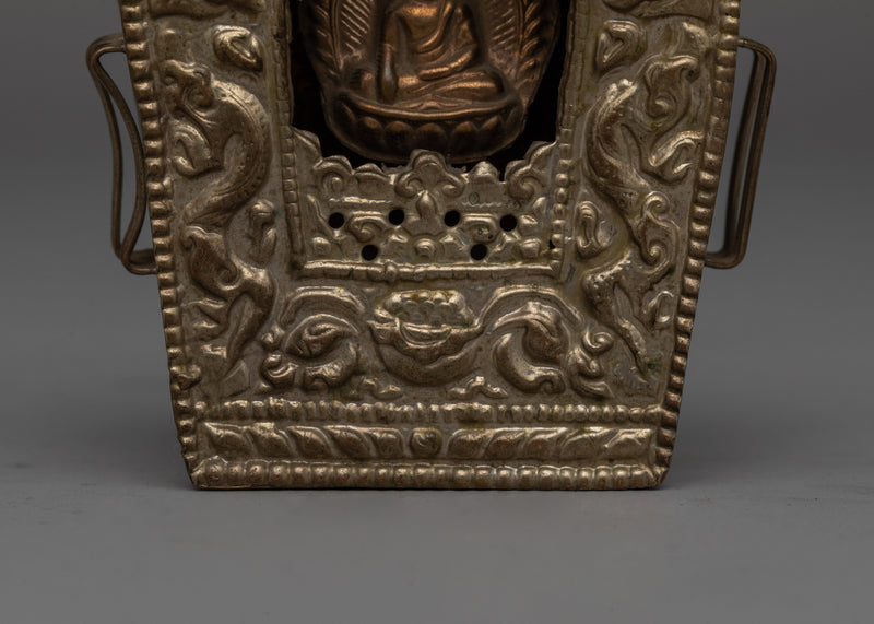 Handcrafted Tibetan Ghau Box | Sacred Buddhist Amulet Holder