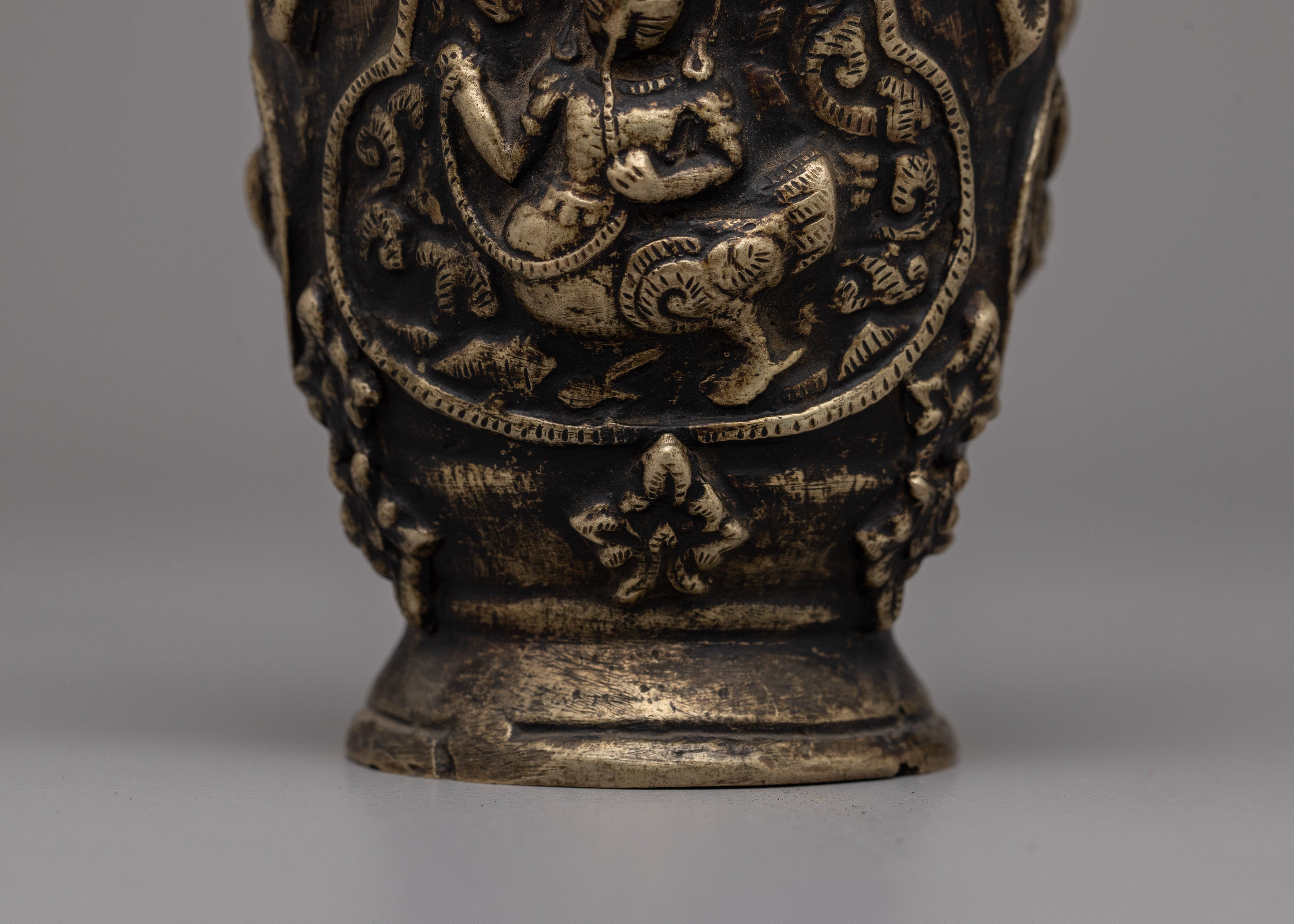 Handmade Brass Body Vase | Antique Finishing Decor for Living Room or Office