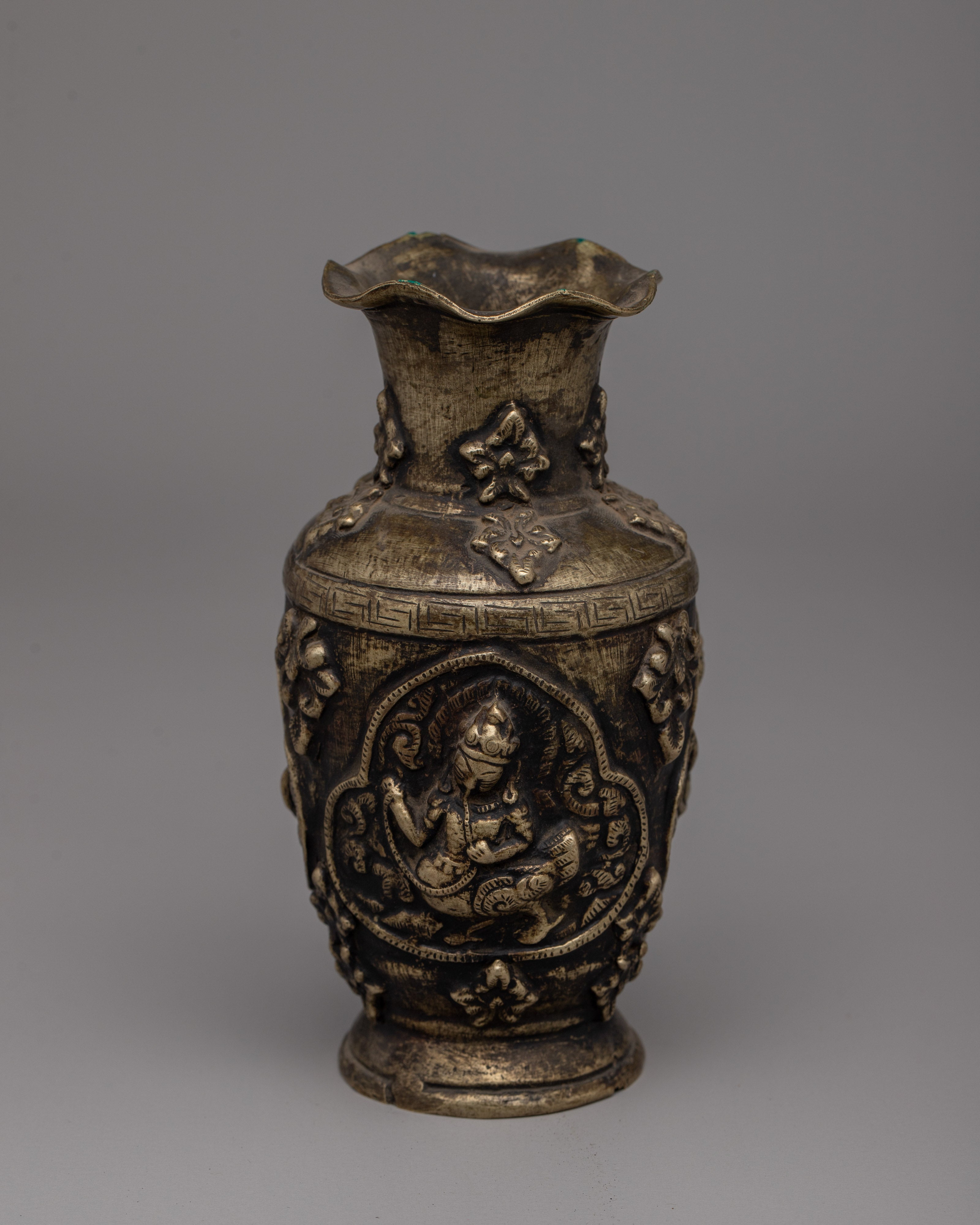 Handmade Brass Body Vase | Antique Finishing Decor for Living Room or Office