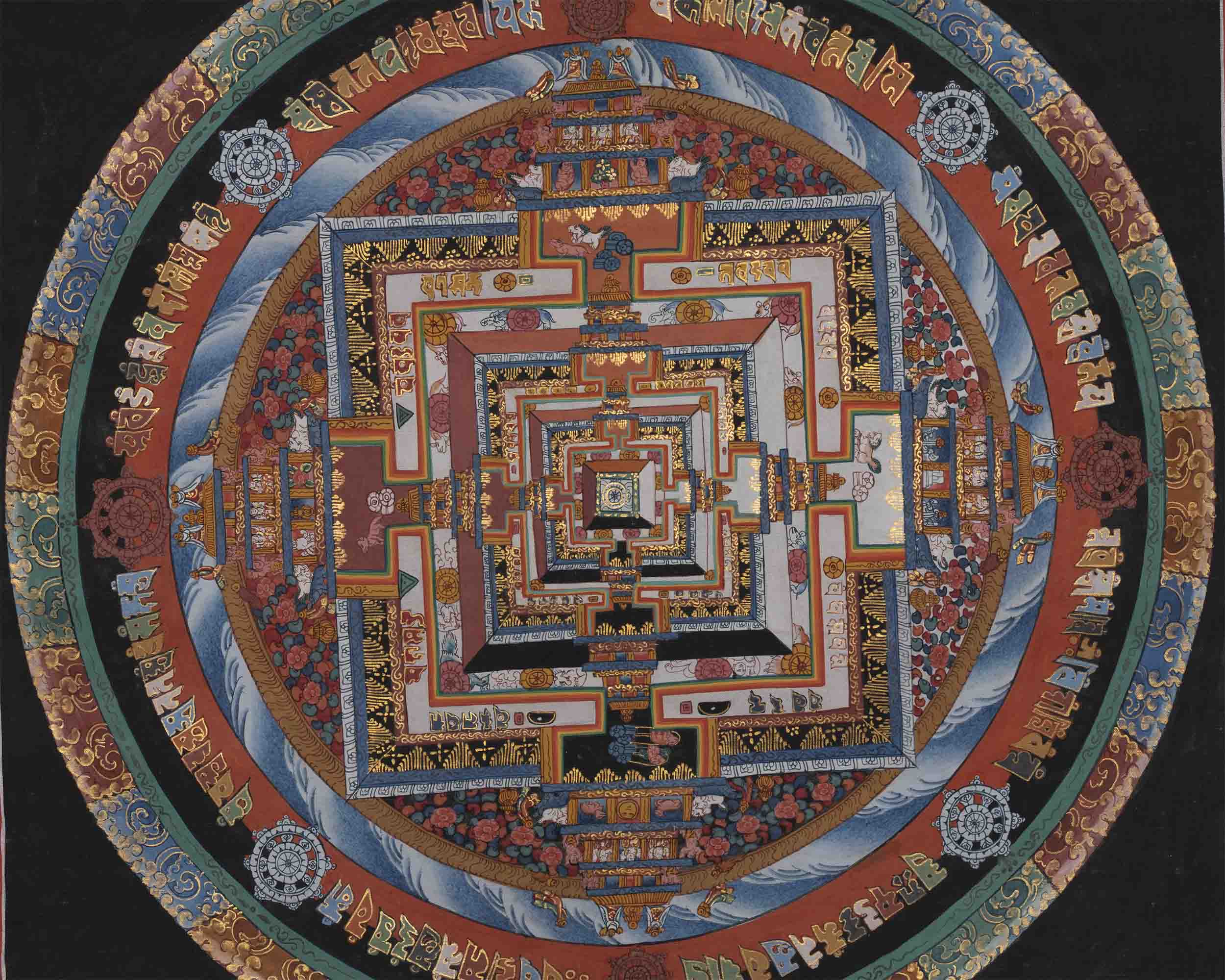 Vintage Kalachakra Mandala | Tibetan Thangka Painting