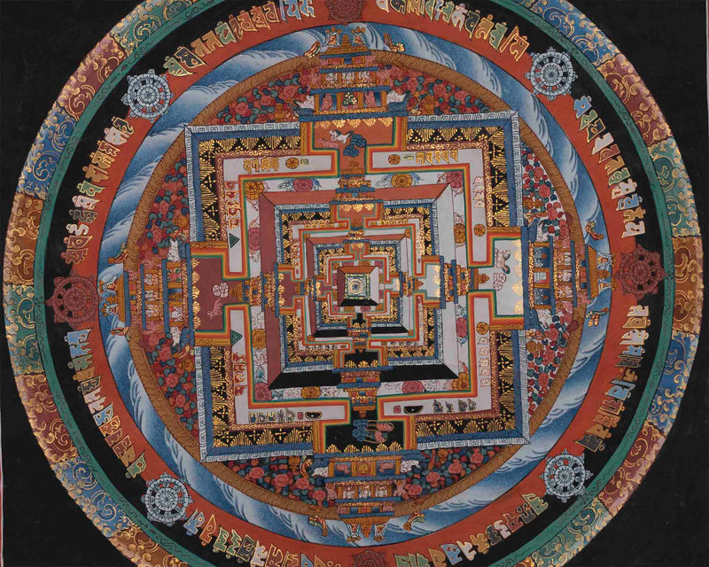 Vintage Kalachakra Mandala | Tibetan Thangka Painting