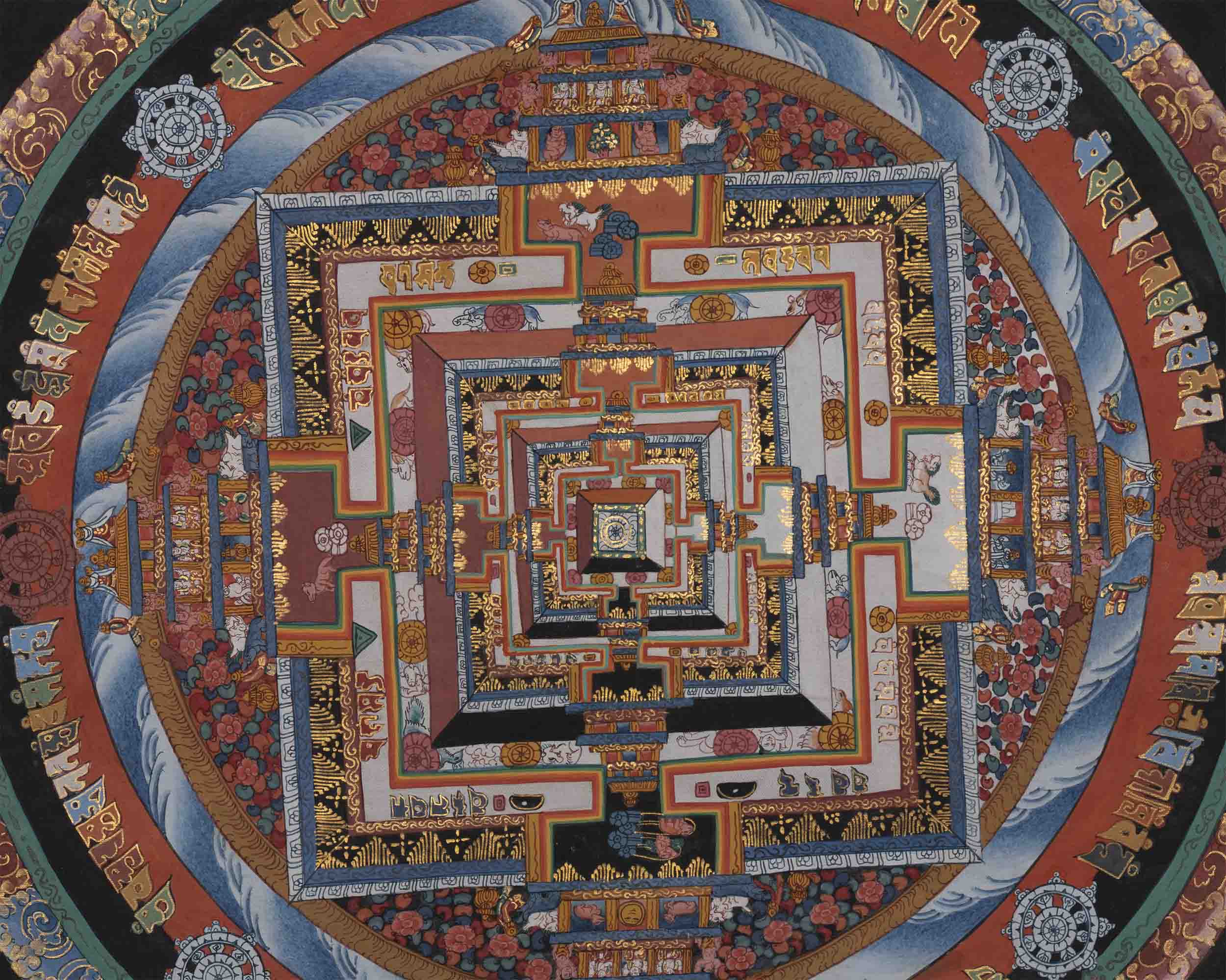 Vintage Kalachakra Mandala | Tibetan Thangka Painting