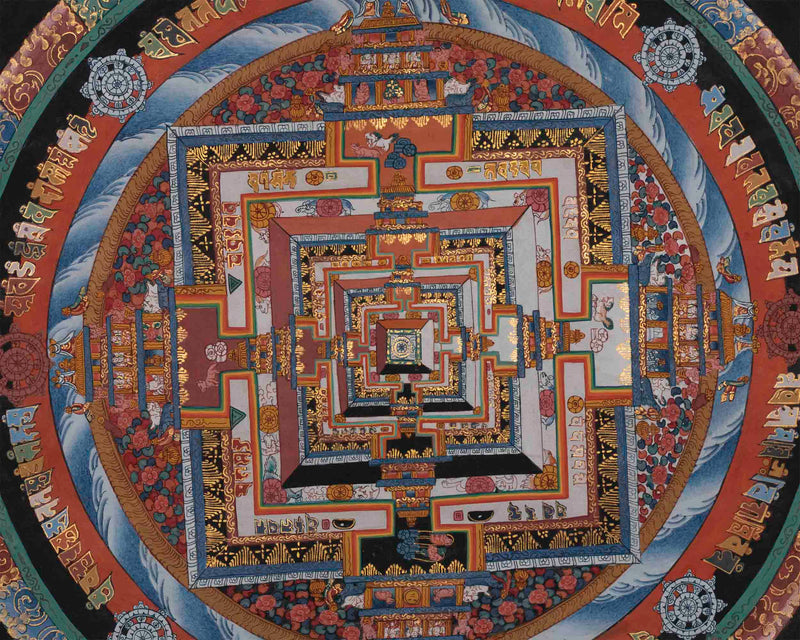 Vintage Kalachakra Mandala | Tibetan Thangka Painting