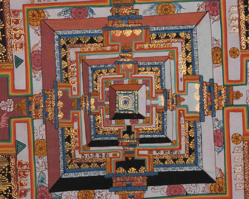 Vintage Kalachakra Mandala | Tibetan Thangka Painting