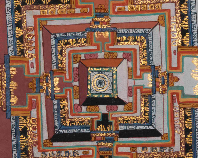 Vintage Kalachakra Mandala | Tibetan Thangka Painting