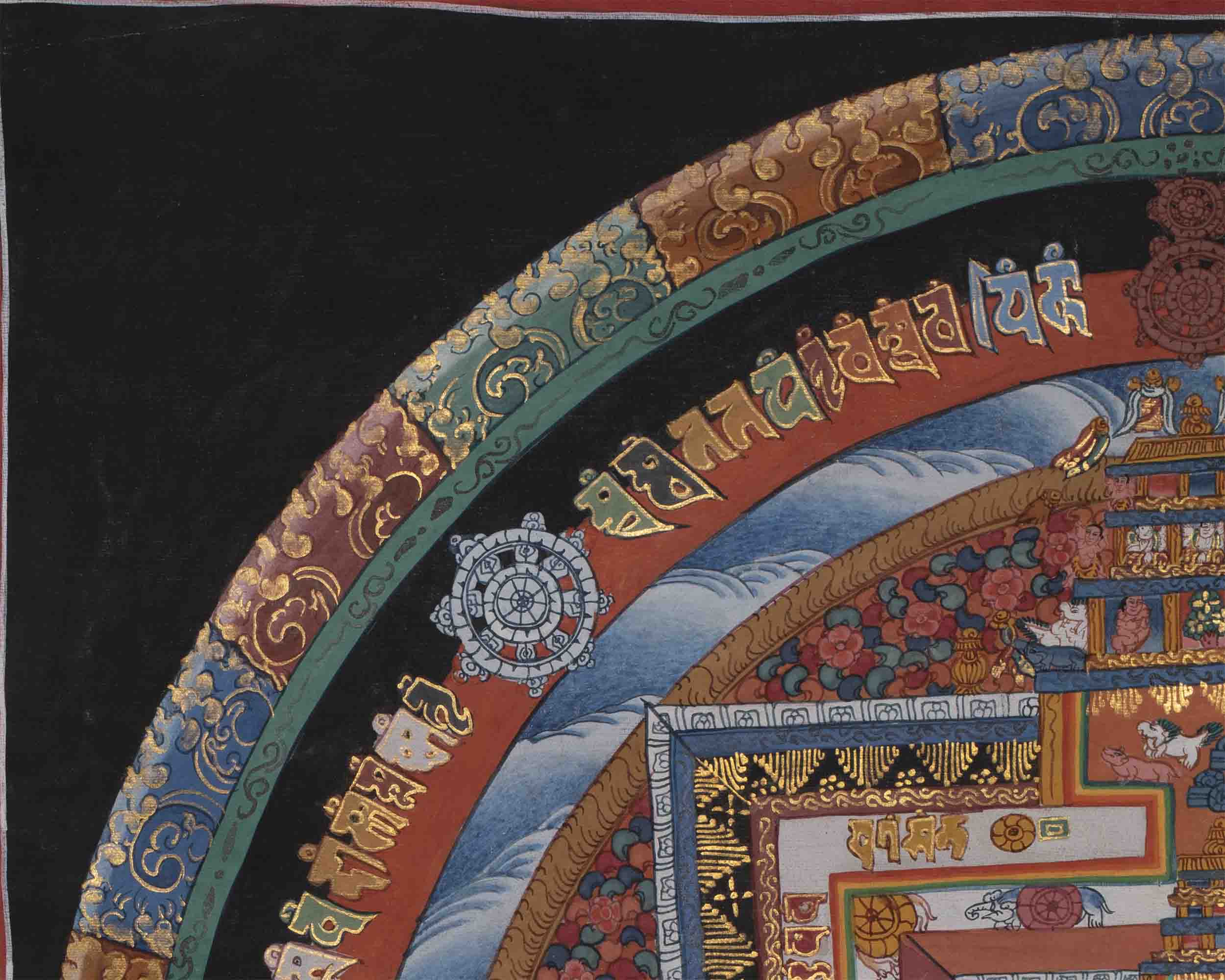 Vintage Kalachakra Mandala | Tibetan Thangka Painting