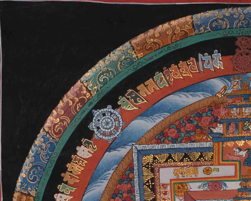 Vintage Kalachakra Mandala | Tibetan Thangka Painting