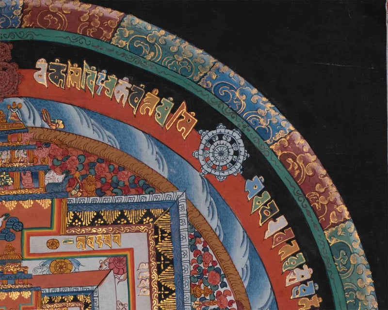 Vintage Kalachakra Mandala | Tibetan Thangka Painting