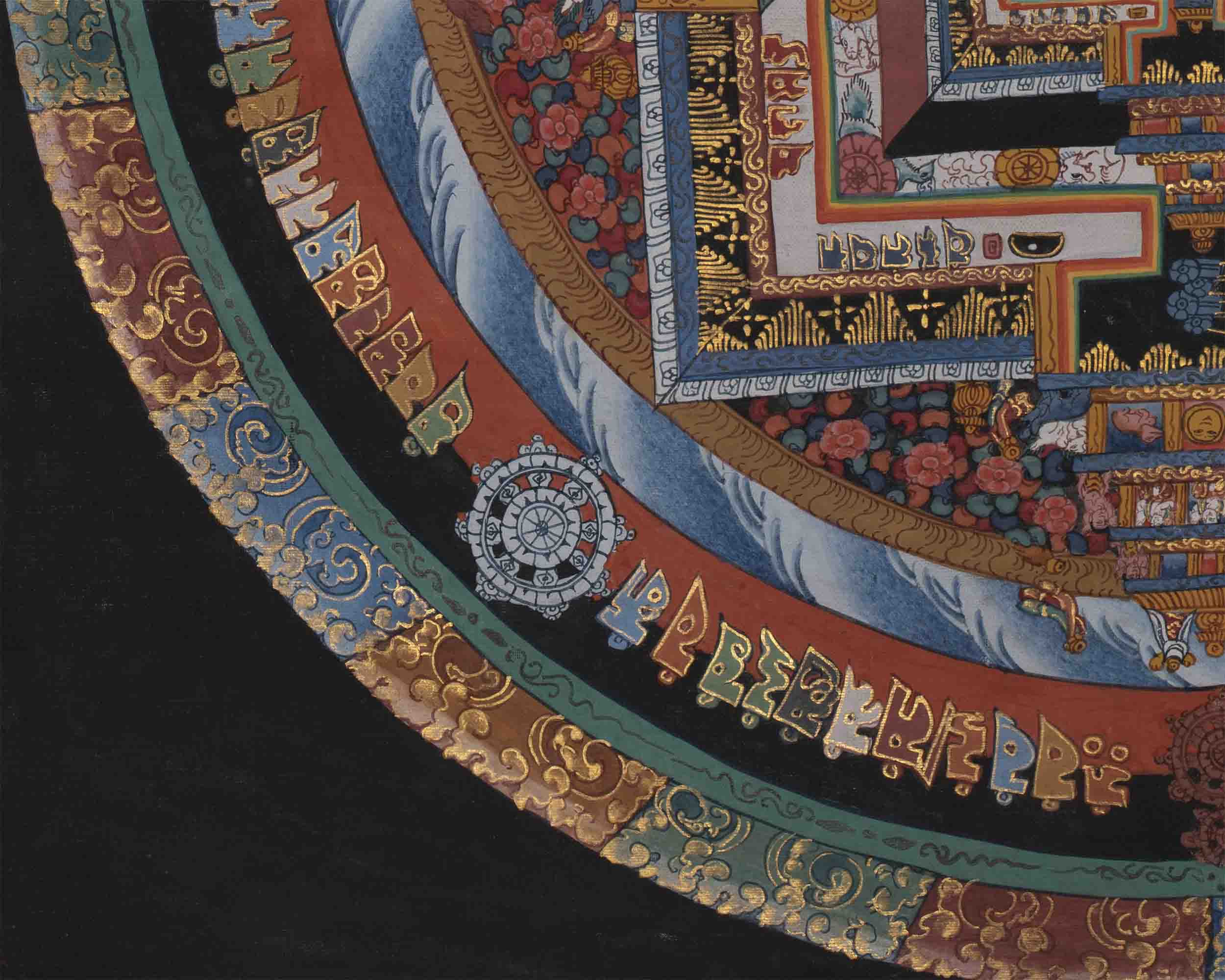 Vintage Kalachakra Mandala | Tibetan Thangka Painting