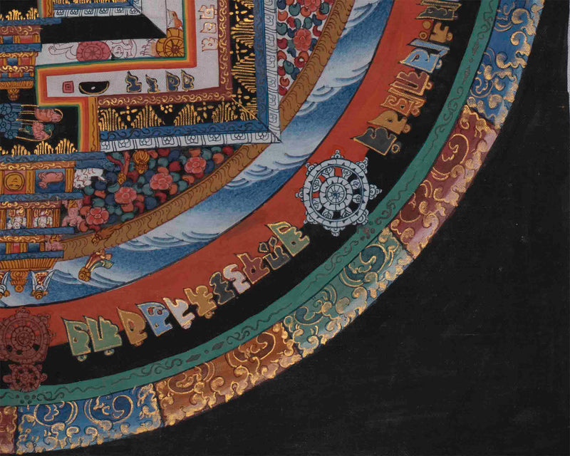 Vintage Kalachakra Mandala | Tibetan Thangka Painting