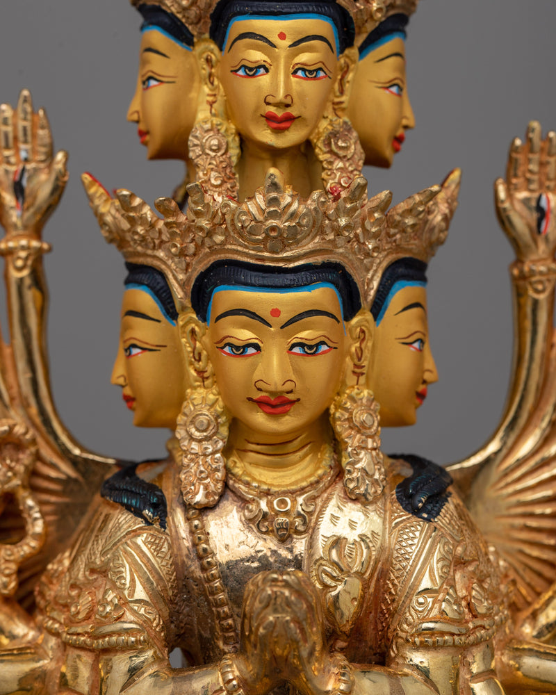 Nyungne 1000-Armed Chenrezig Statue | Detailed Sculpture for Peaceful Home Décor and Spiritual Practice