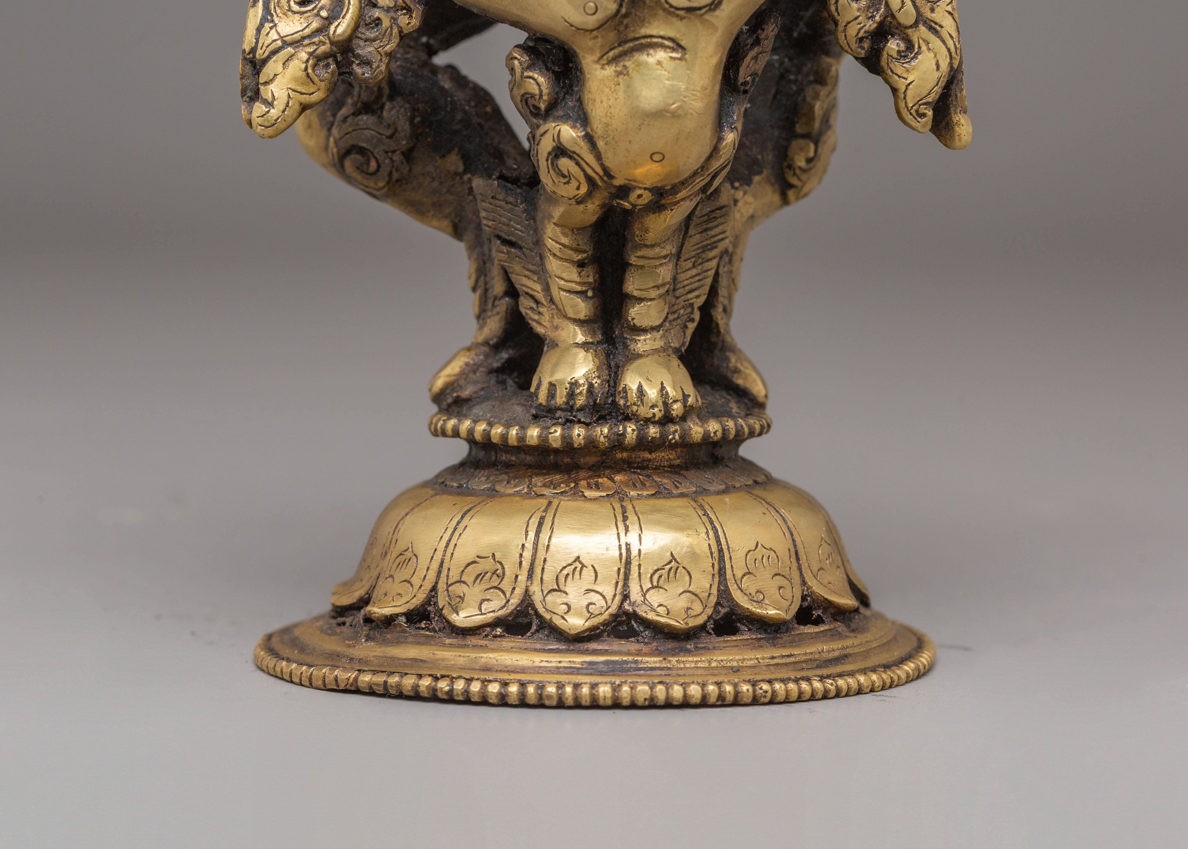 Handcrafted Brass Oil Lamp Set for Offering | Tibetan Ritual Lamps