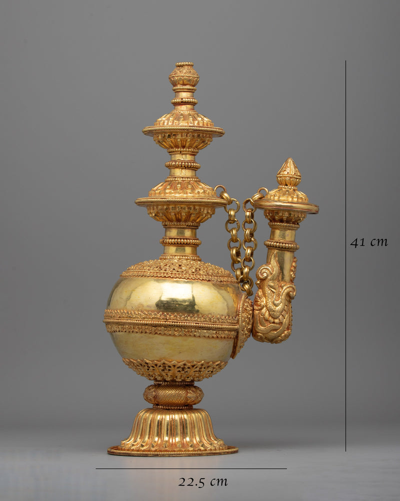 Tibetan Ritual Water Vessel (Kundika) | Traditional Water Offering Vessel for Spiritual Practice