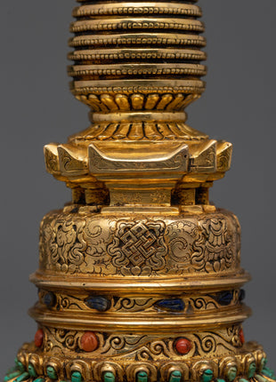 Authentic Tibetan Stupa Statue | Meditation & Mindfulness Decor