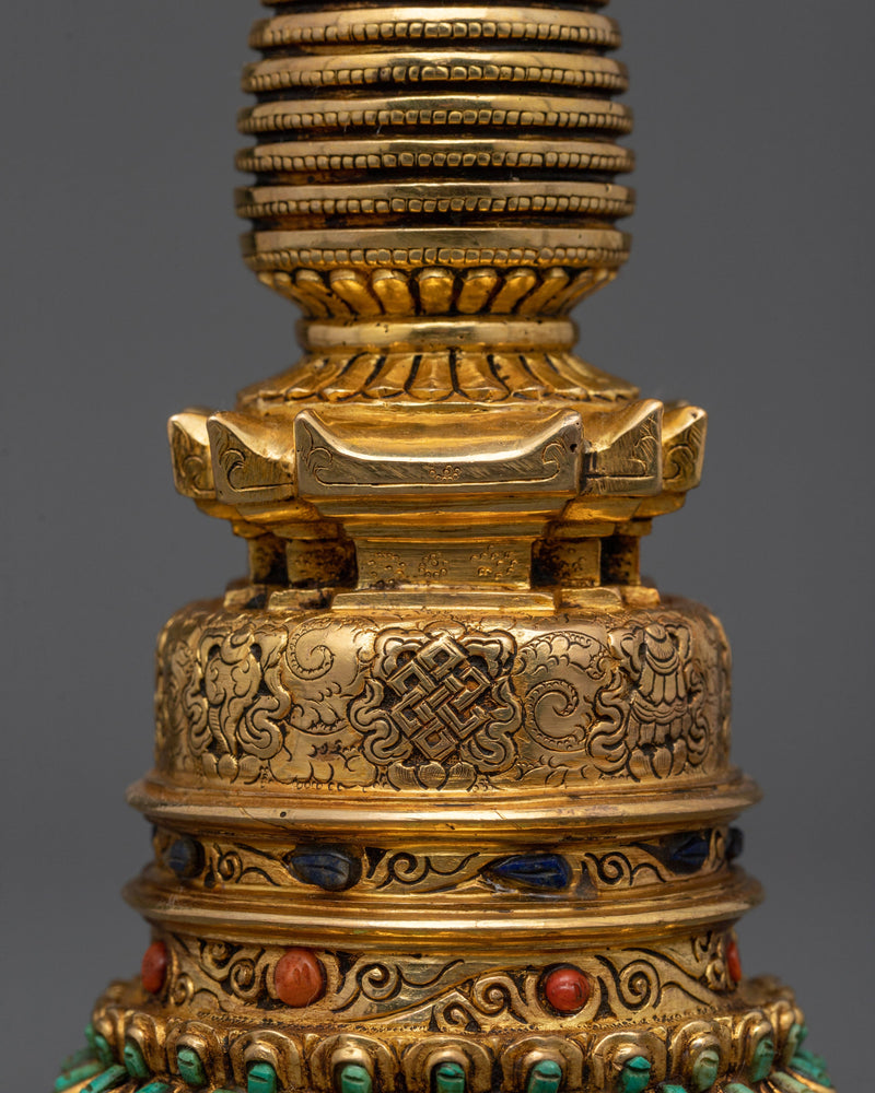 Authentic Tibetan Stupa Statue | Meditation & Mindfulness Decor