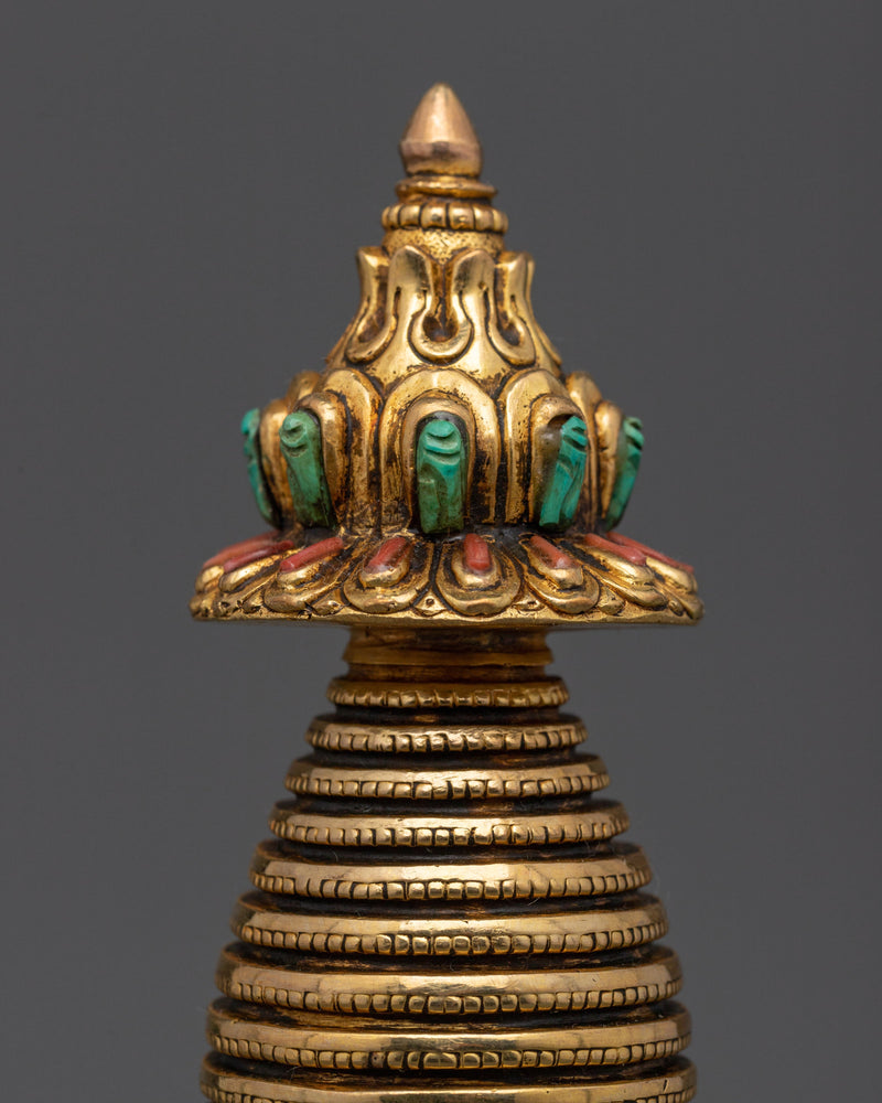 Authentic Tibetan Stupa Statue | Meditation & Mindfulness Decor