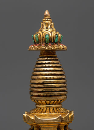 Authentic Tibetan Stupa Statue | Meditation & Mindfulness Decor
