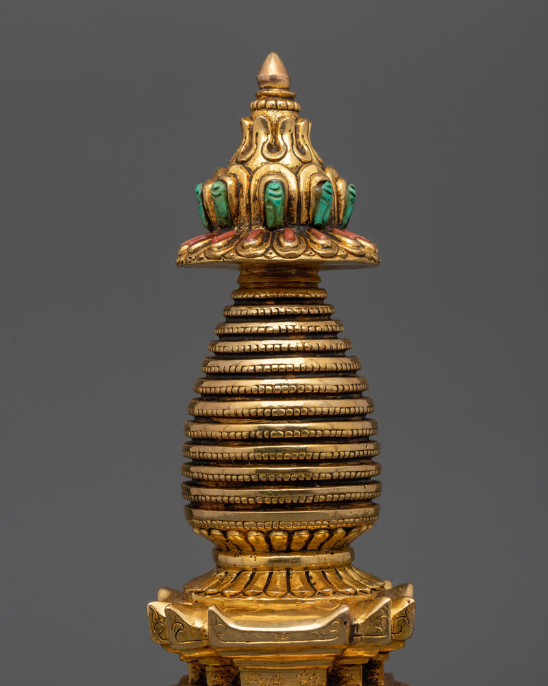 Authentic Tibetan Stupa Statue | Meditation & Mindfulness Decor