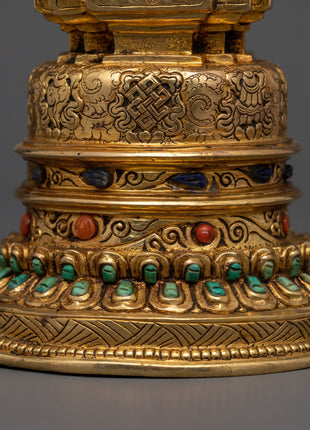 Authentic Tibetan Stupa Statue | Meditation & Mindfulness Decor