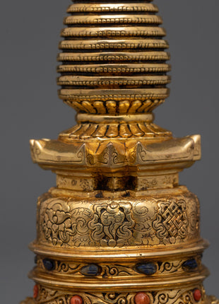 Authentic Tibetan Stupa Statue | Meditation & Mindfulness Decor