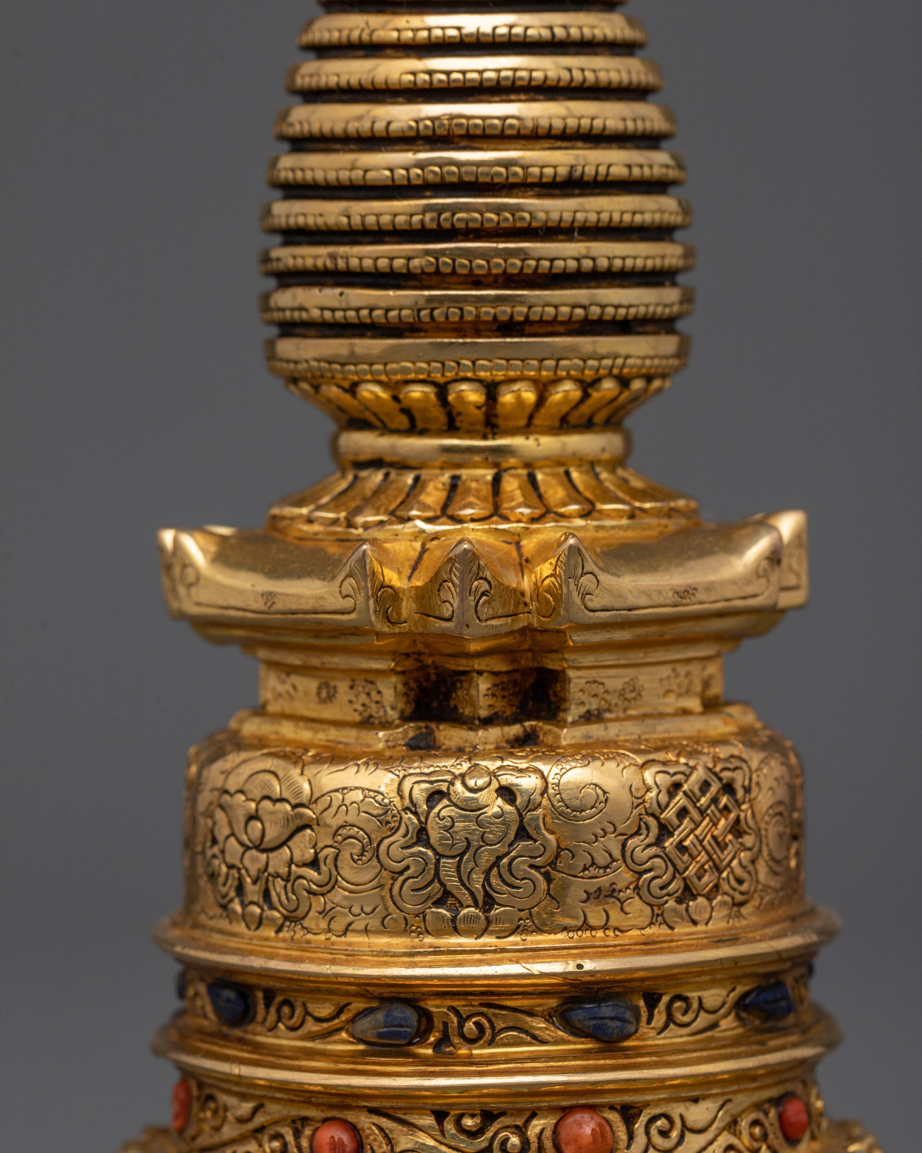 Authentic Tibetan Stupa Statue | Meditation & Mindfulness Decor