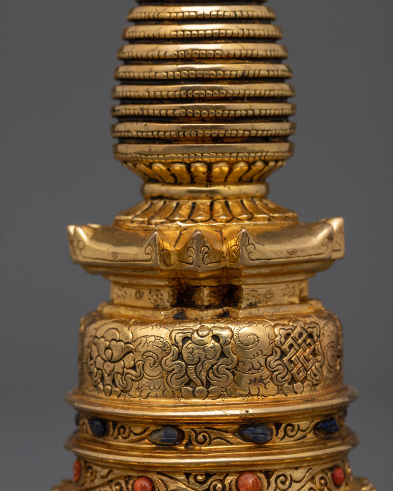 Authentic Tibetan Stupa Statue | Meditation & Mindfulness Decor